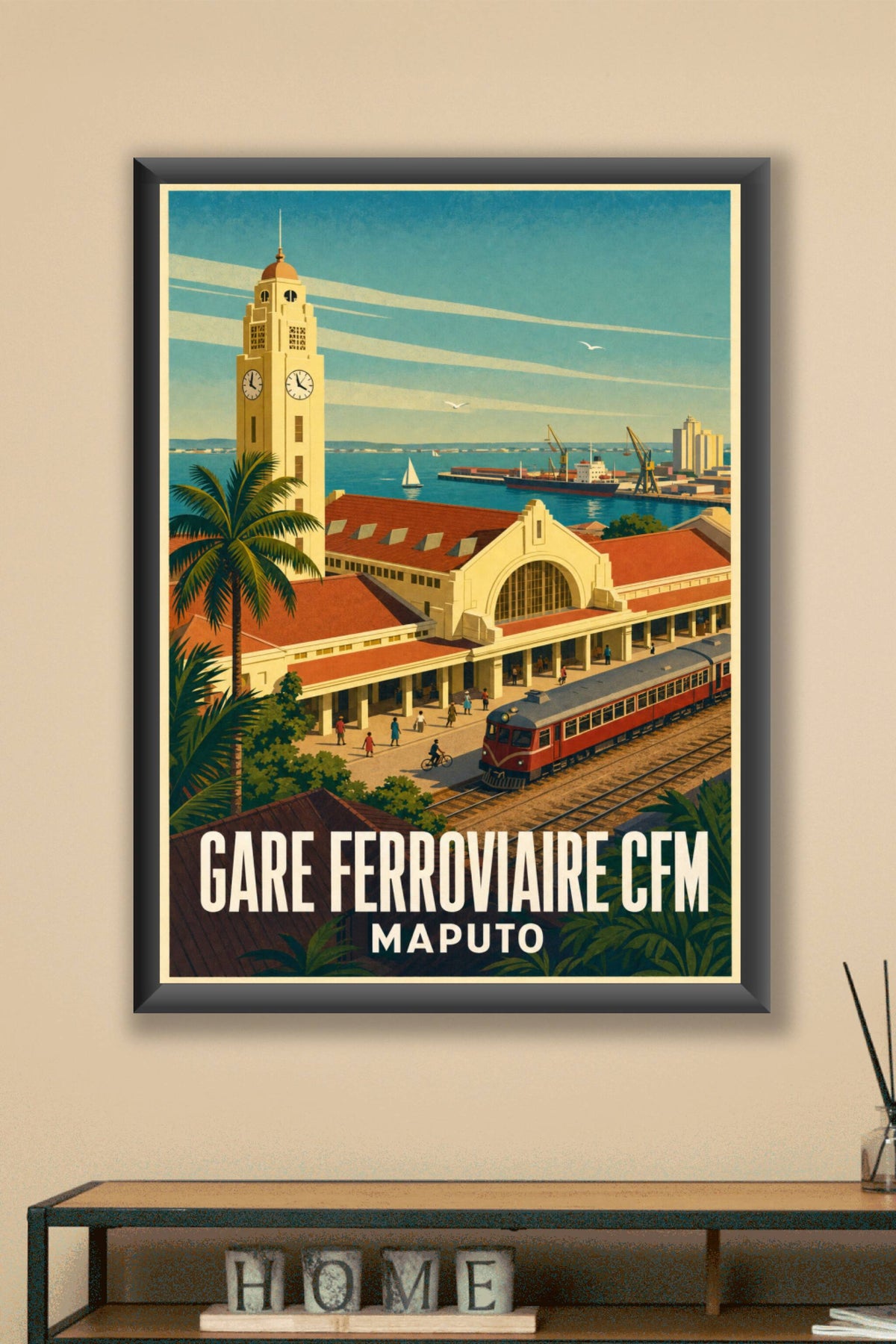 Affiche de Maputo, poster Gare Centrale CFM