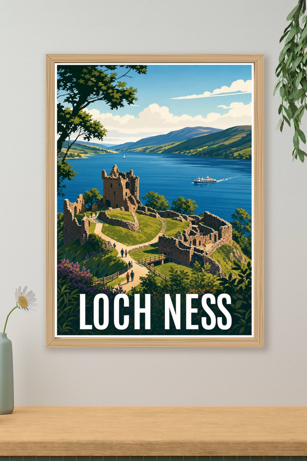 Affiche du Loch Ness, poster château d'Urquhart