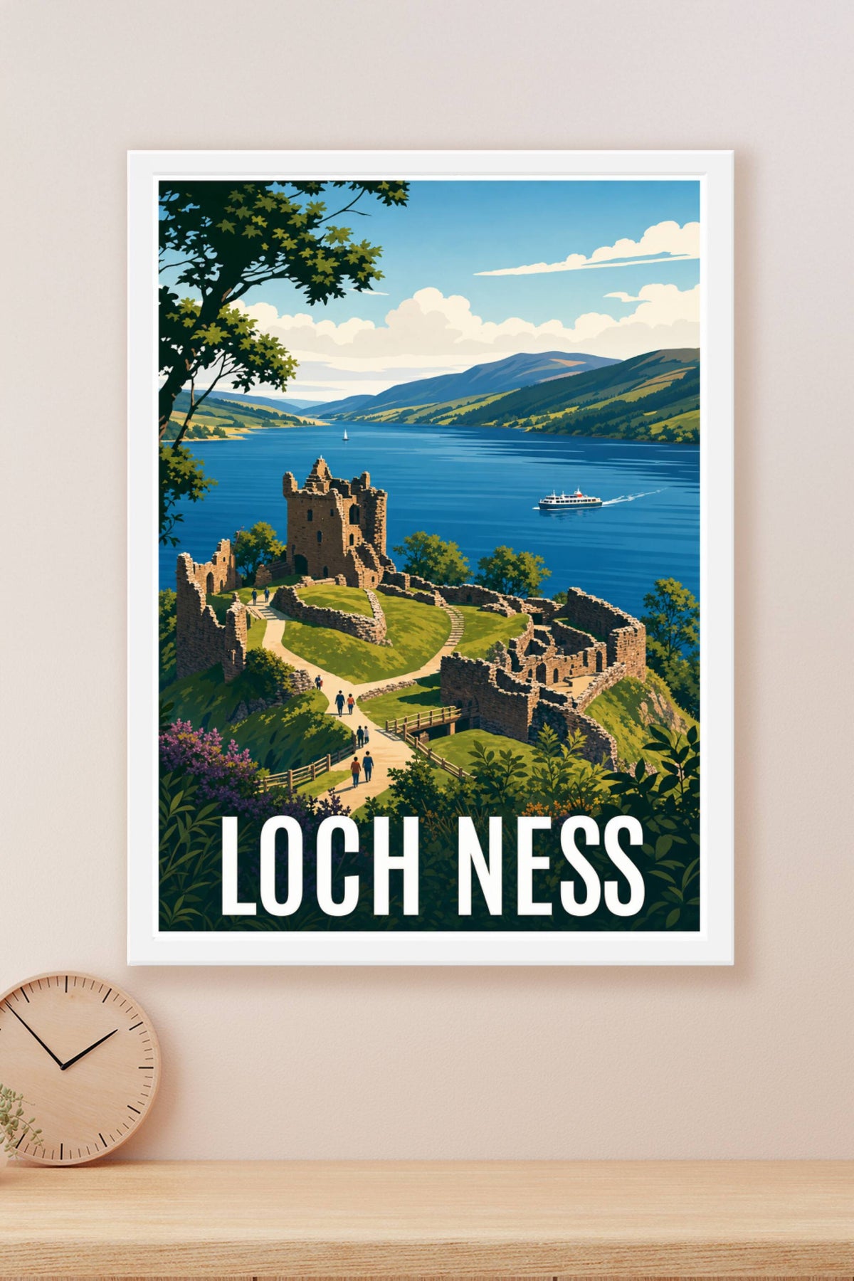 Affiche du Loch Ness, poster château d'Urquhart