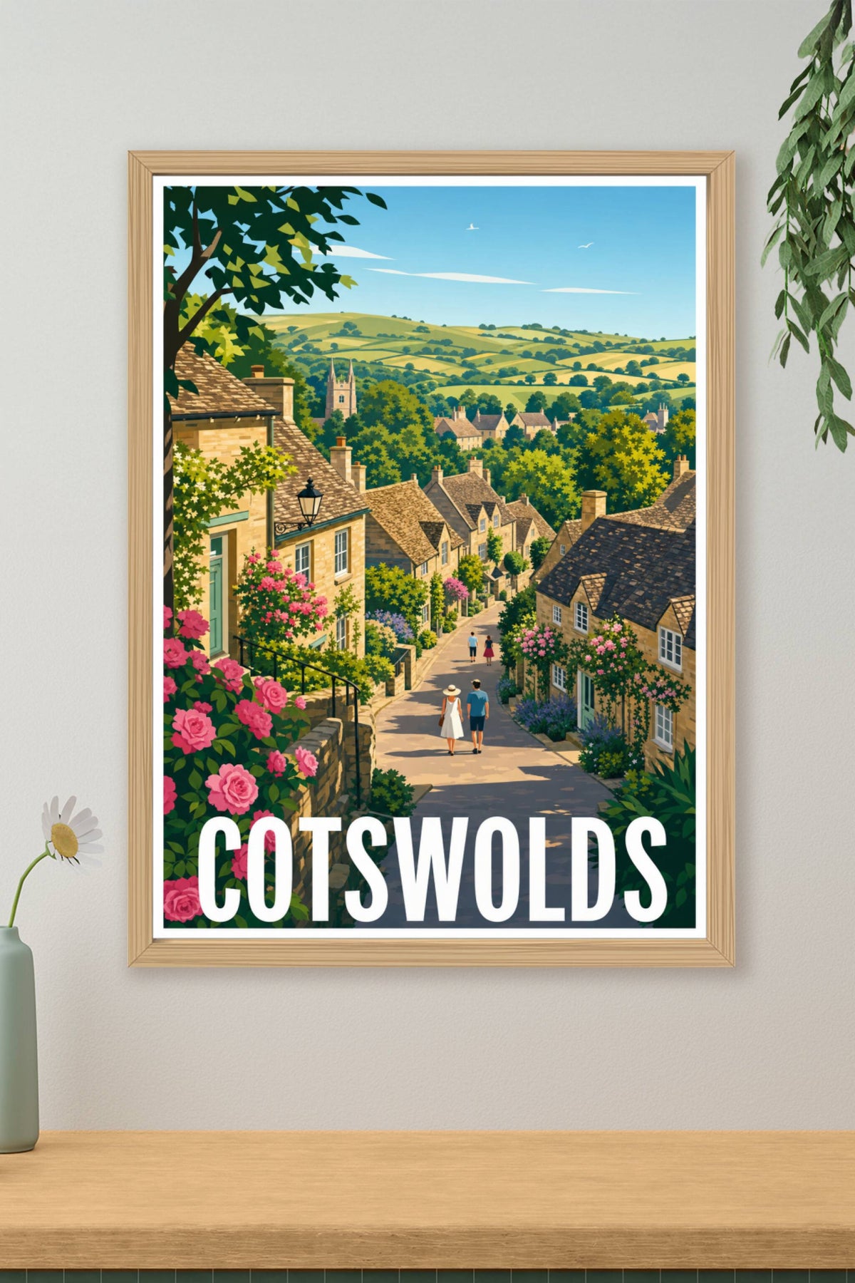 Poster des Cotswolds, poster village de pierre