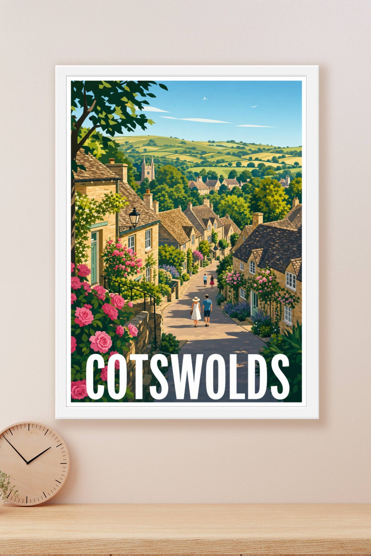 Poster des Cotswolds, poster village de pierre