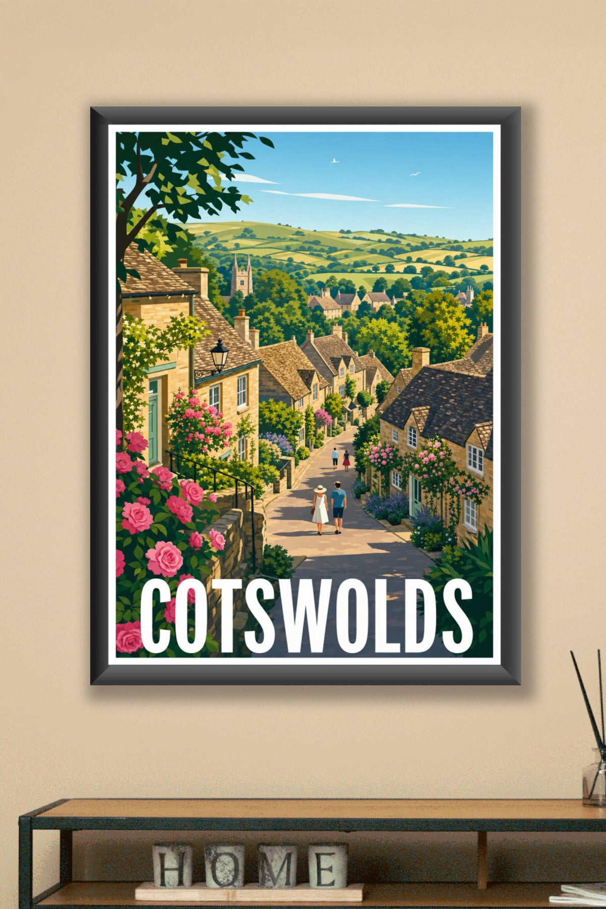 Poster des Cotswolds, poster village de pierre