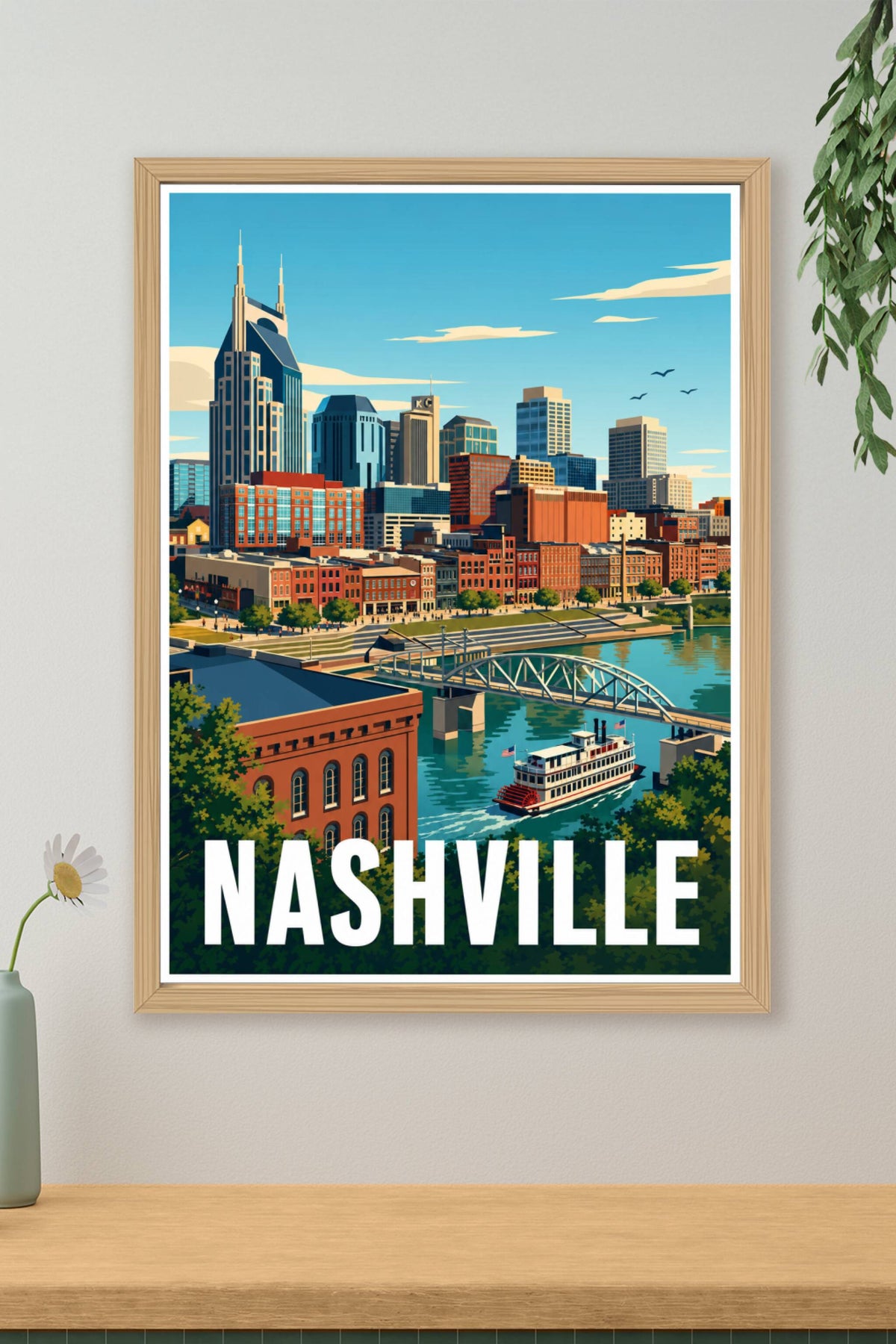 Affiche Nashville, poster skyline et Cumberland