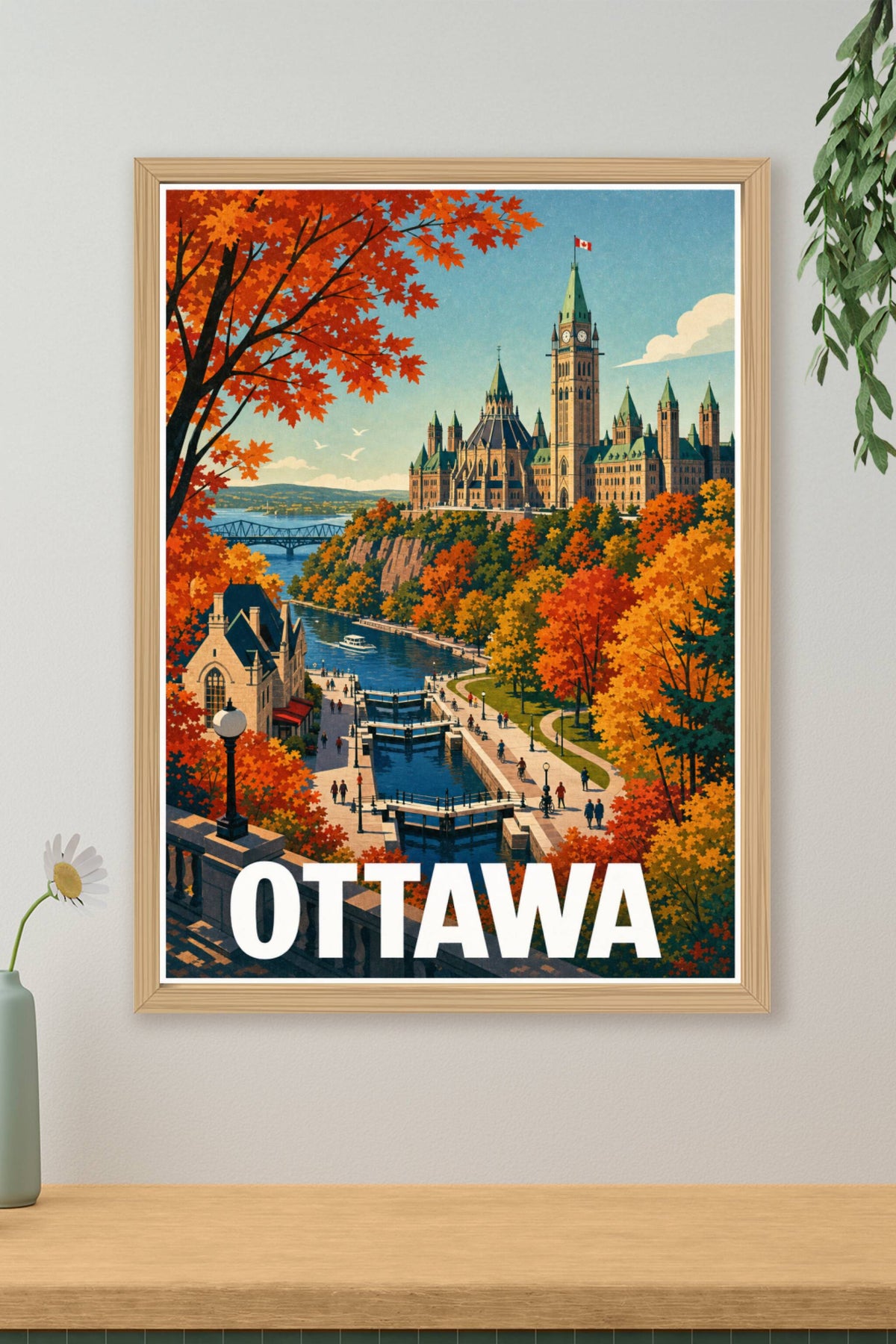 Affiche d'Ottawa, poster automne au Canada