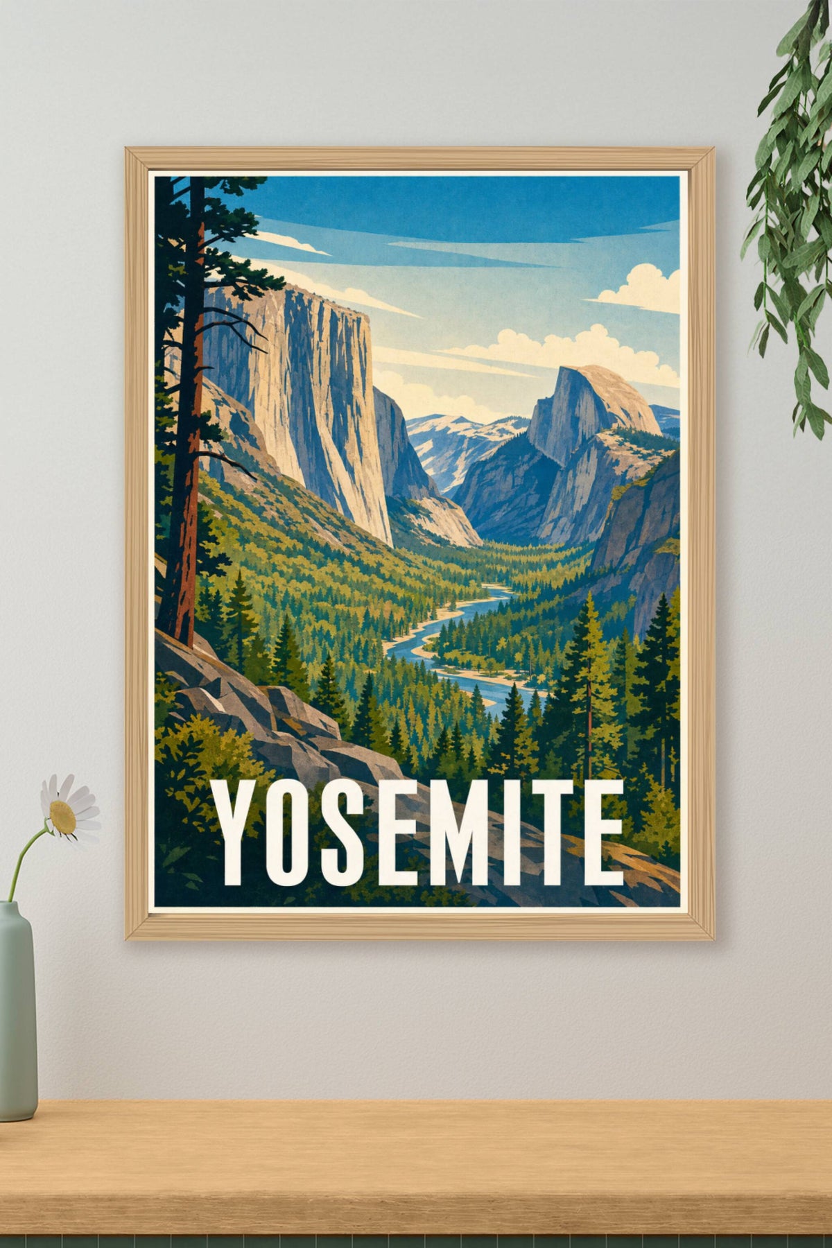 Affiche de Yosemite, poster vallée de Californie