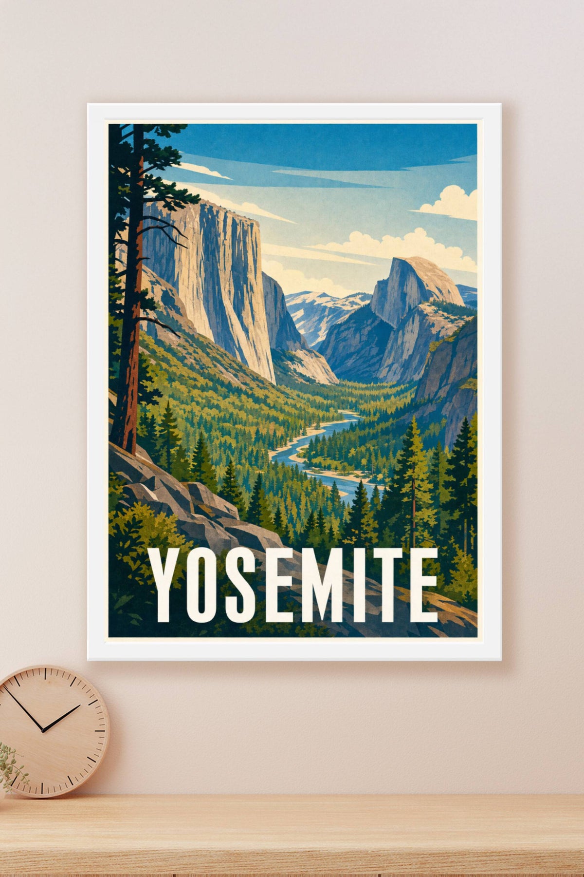Affiche de Yosemite, poster vallée de Californie
