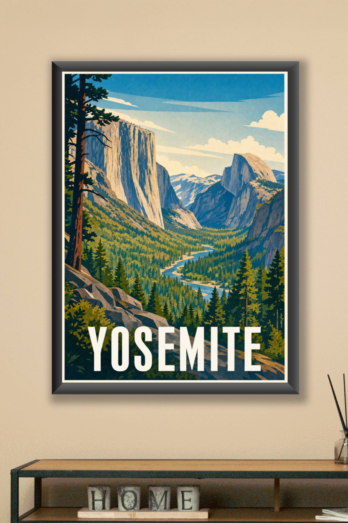 Affiche de Yosemite, poster vallée de Californie