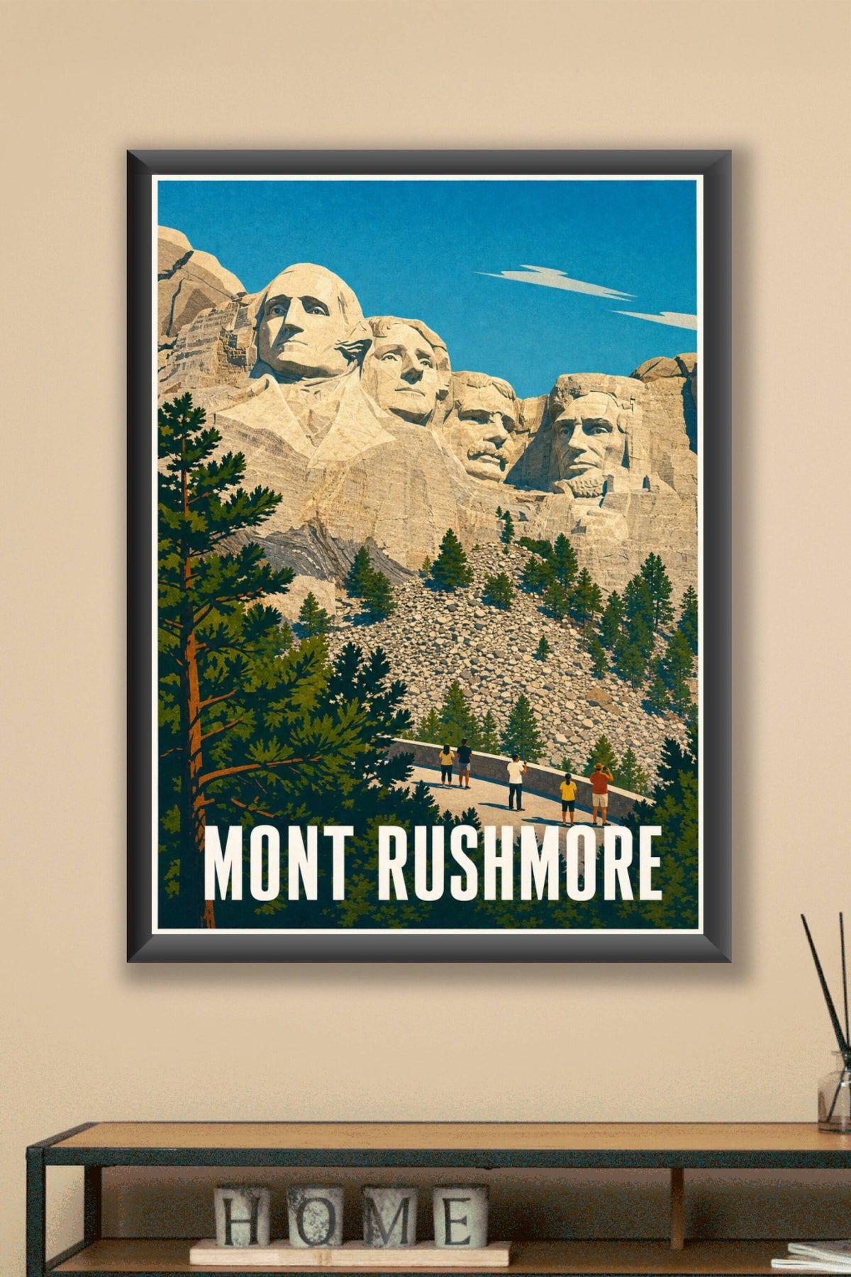 Affiche du Mont Rushmore, poster présidents US