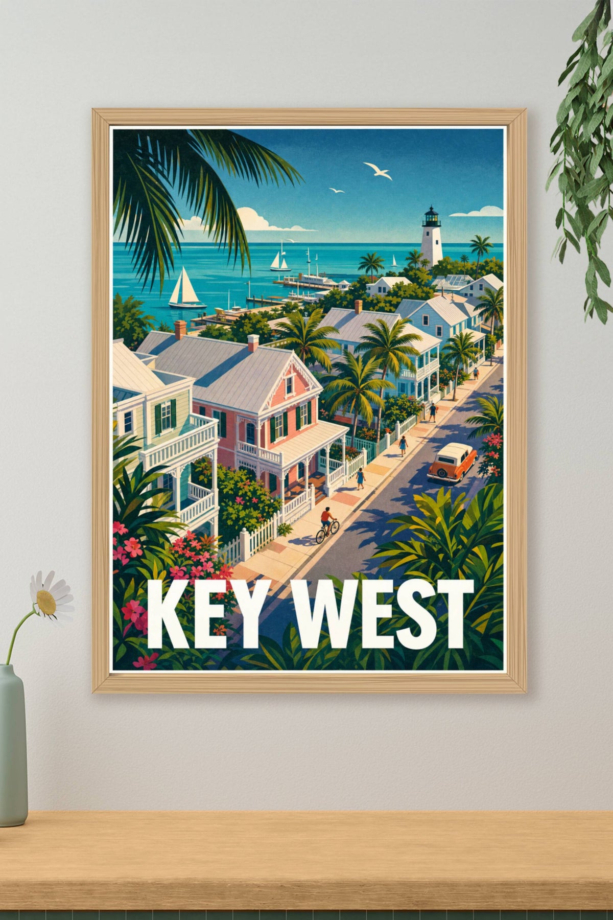 Poster de Key West, affiche ville tropicale