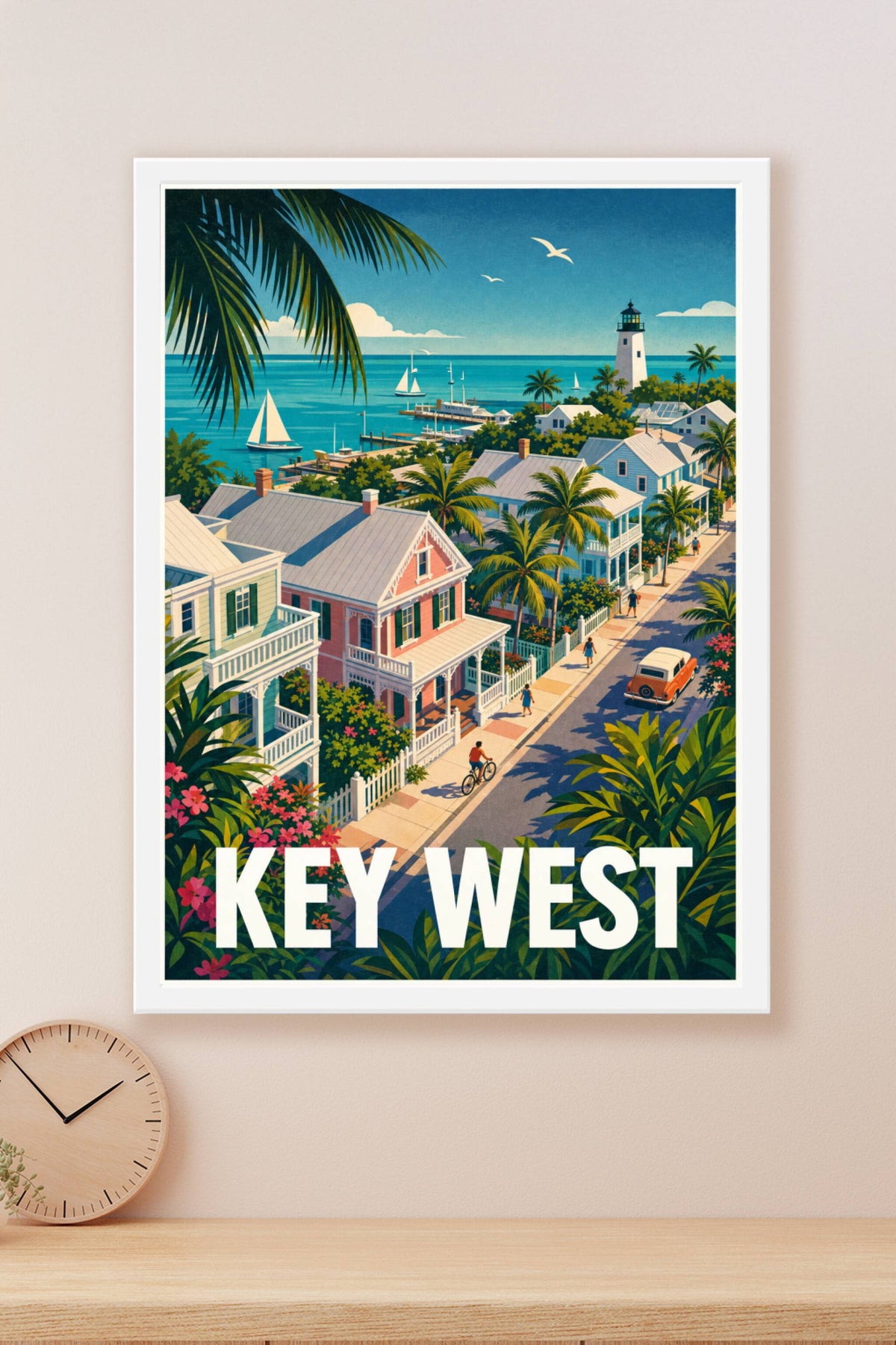 Poster de Key West, affiche ville tropicale