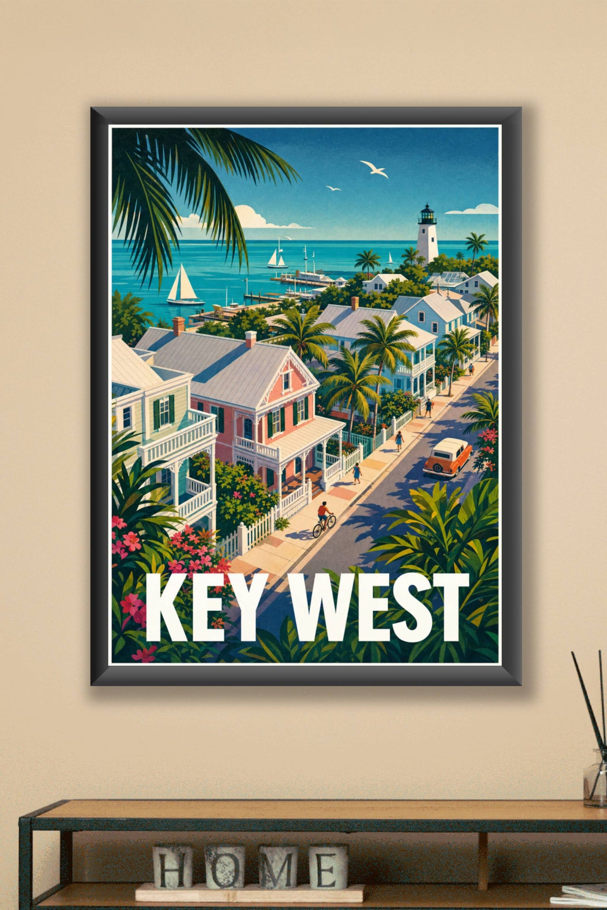 Poster de Key West, affiche ville tropicale
