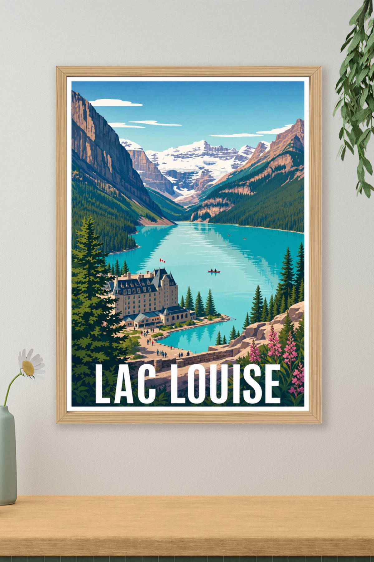 Affiche du Lac Louise, poster Canada vintage