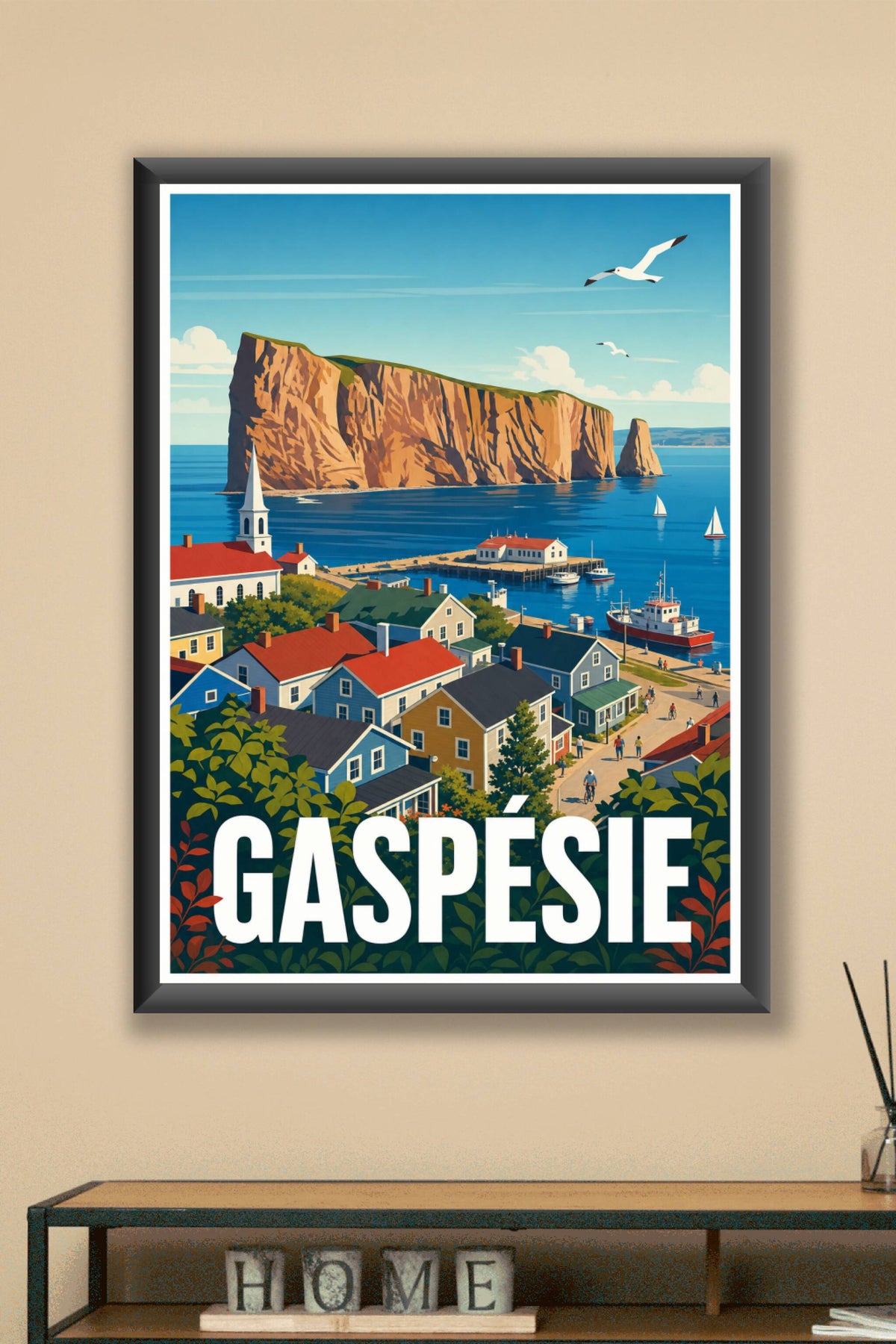 Affiche de Gaspésie, poster du Rocher Percé
