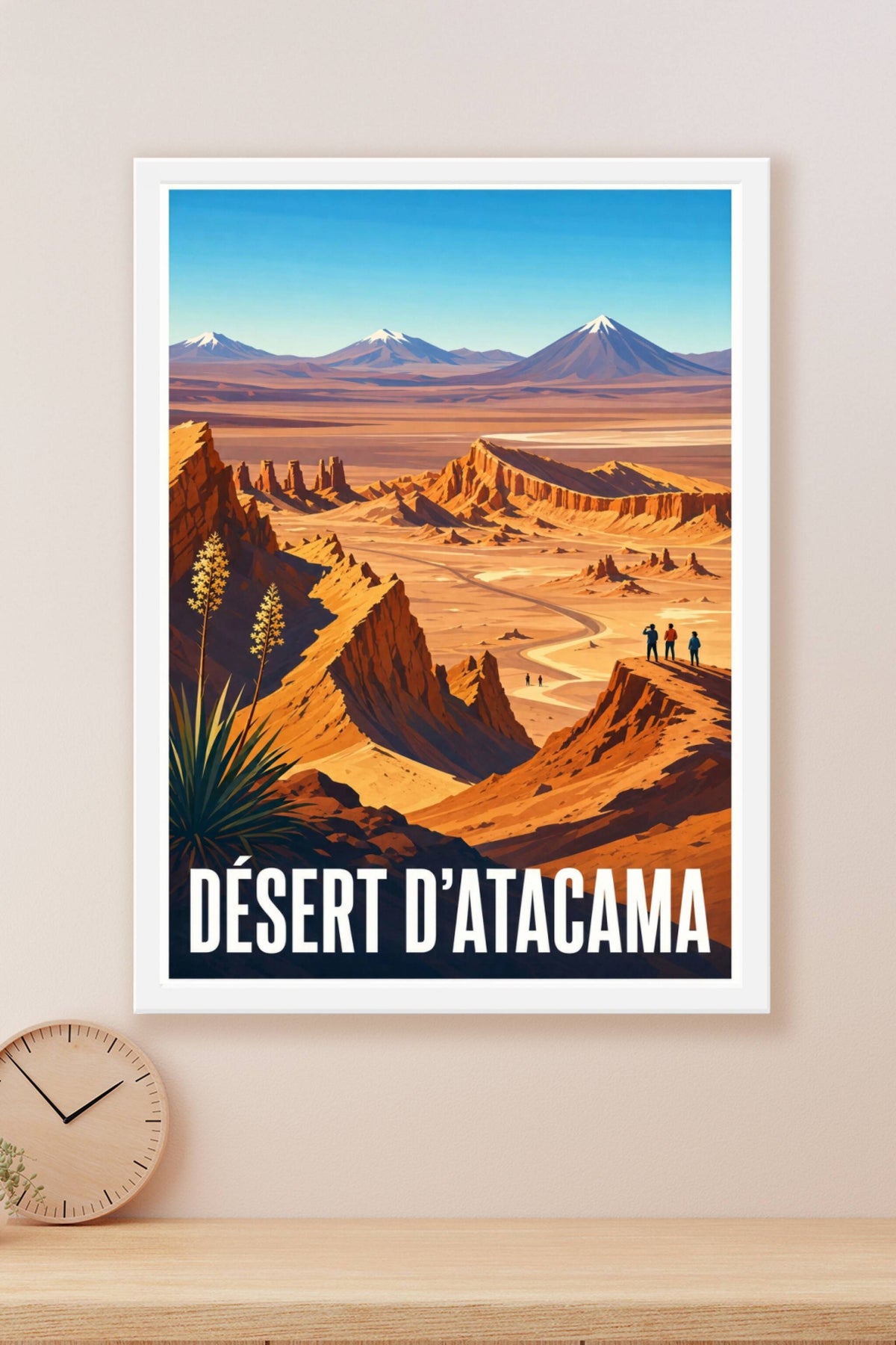 Affiche du désert d'Atacama, poster volcans enneigés