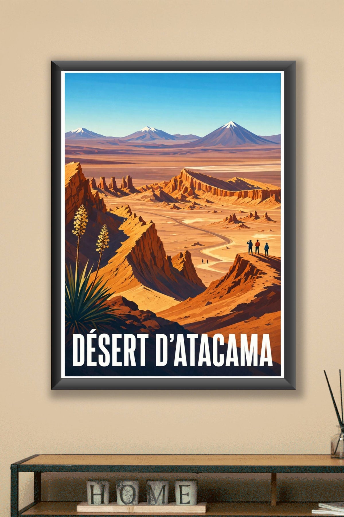 Affiche du désert d'Atacama, poster volcans enneigés