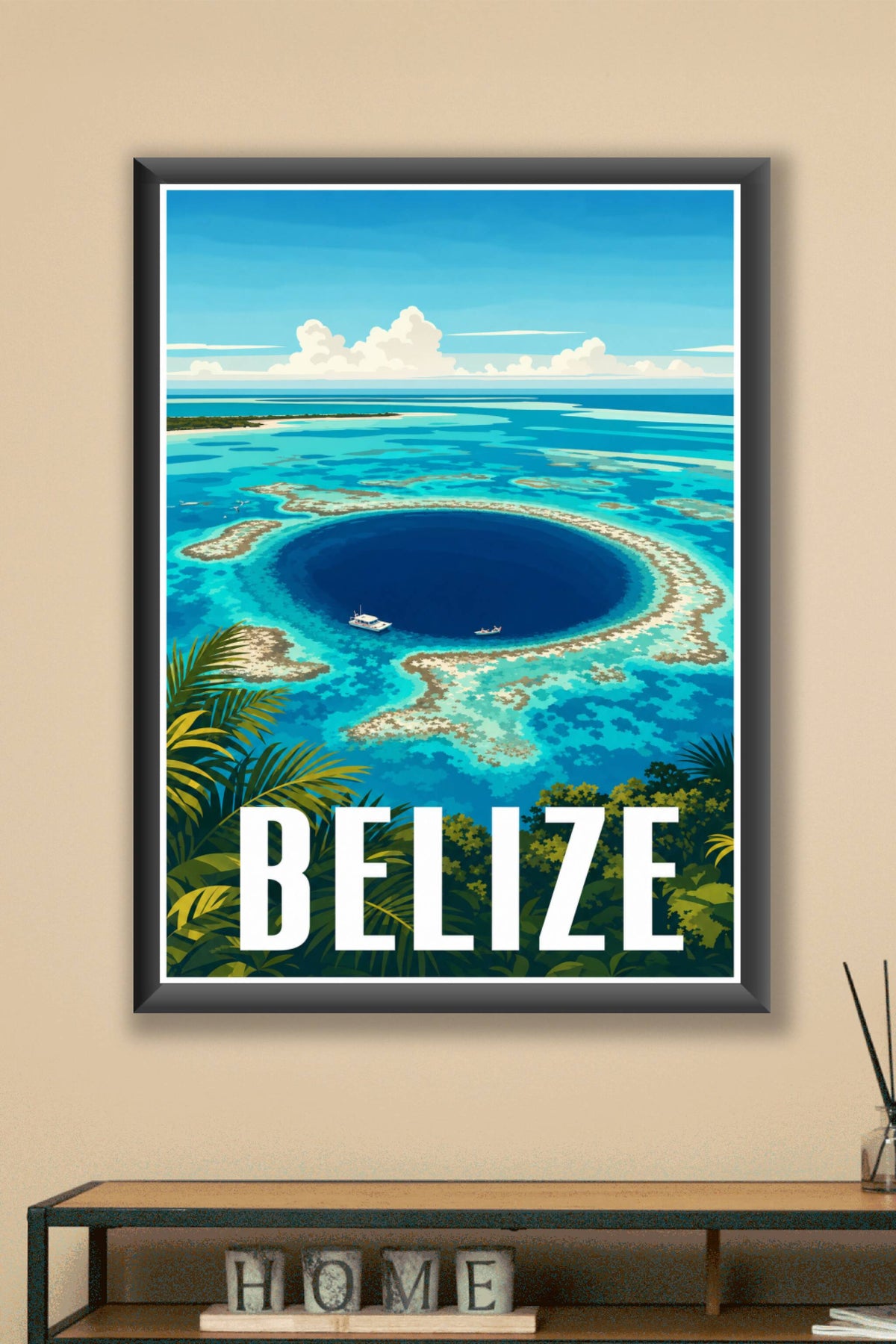 Affiche du Belize, poster Grand Trou Bleu