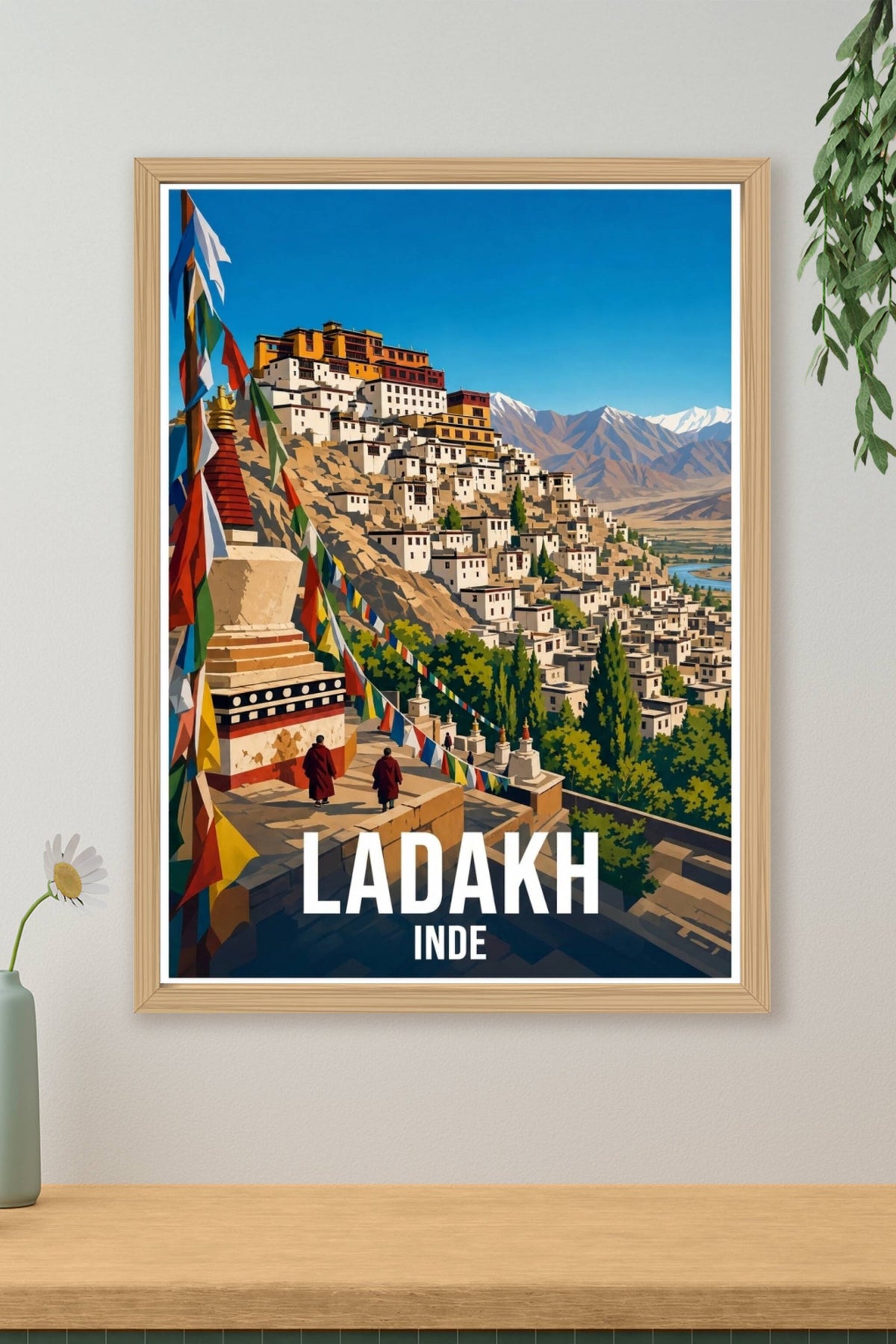 Affiche du Ladakh, poster monastère de Thiksey