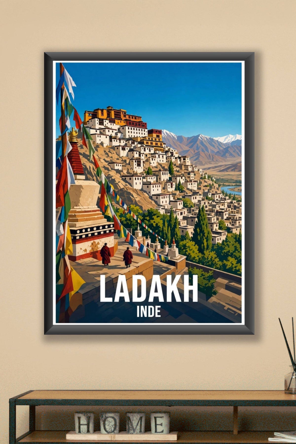 Affiche du Ladakh, poster monastère de Thiksey