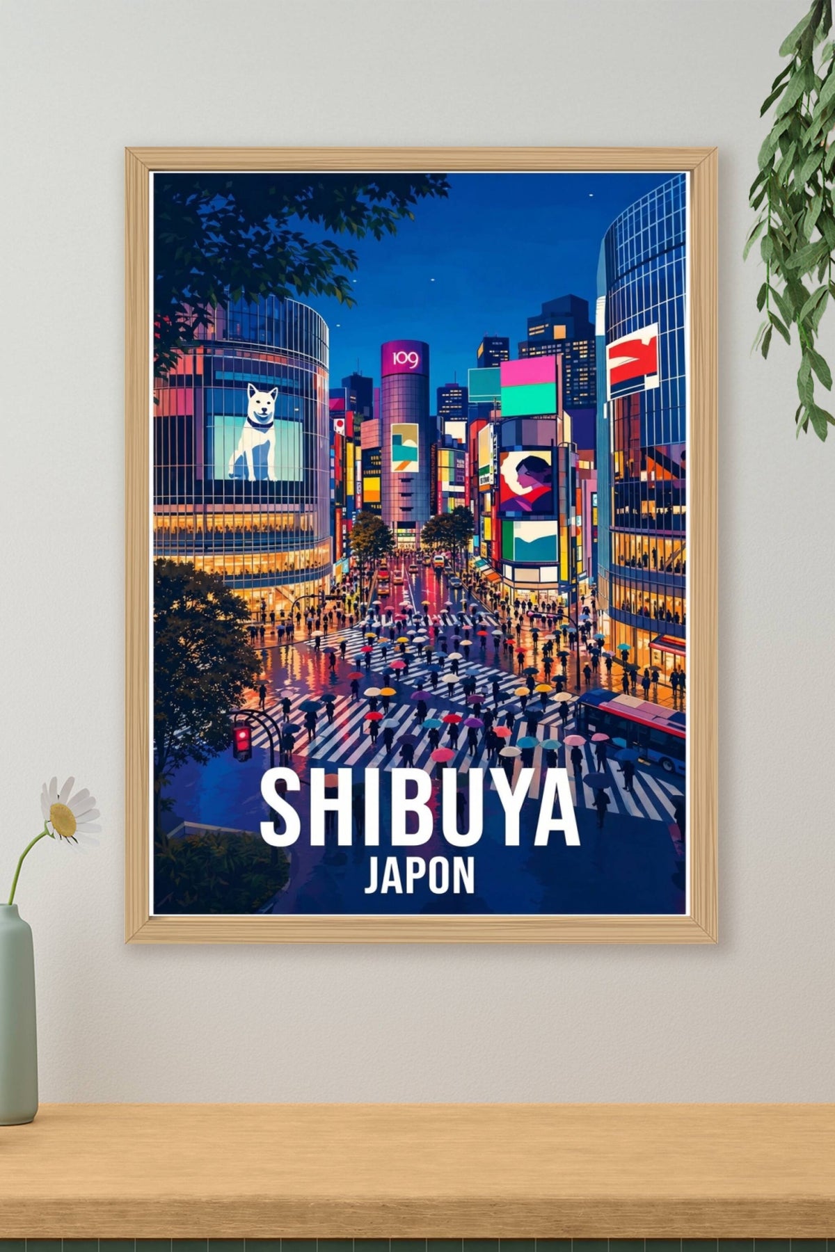 Affiche de Shibuya, poster carrefour japonais