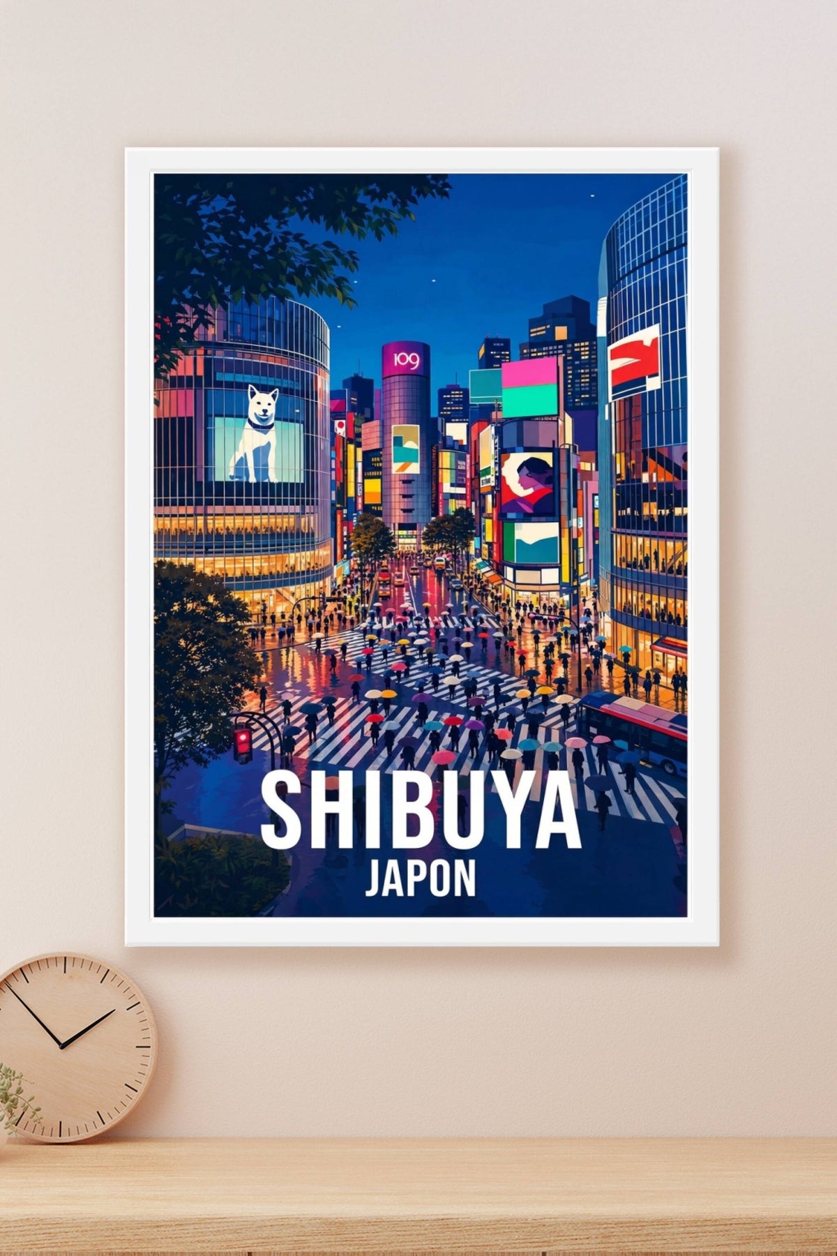 Affiche de Shibuya, poster carrefour japonais