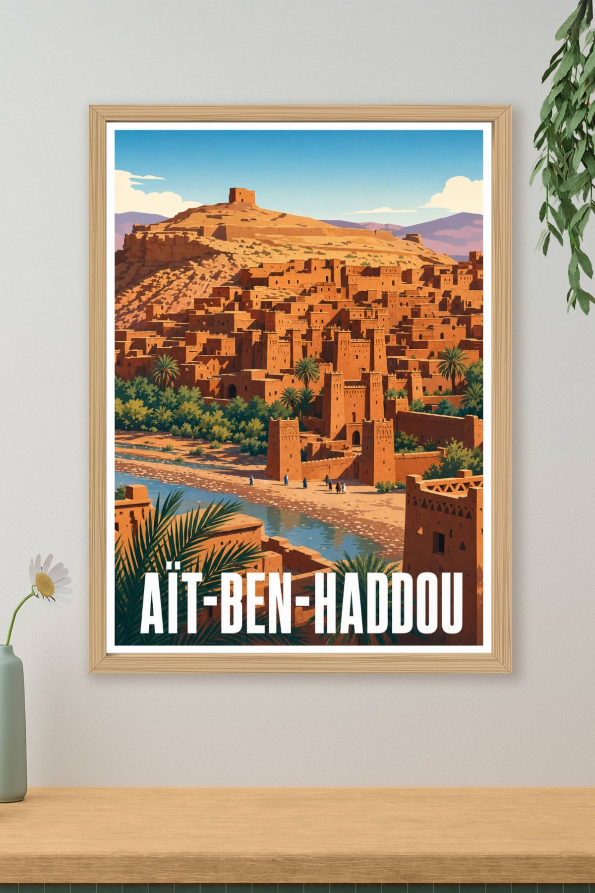 Affiche d'Aït-Ben-Haddou, poster ksar marocain