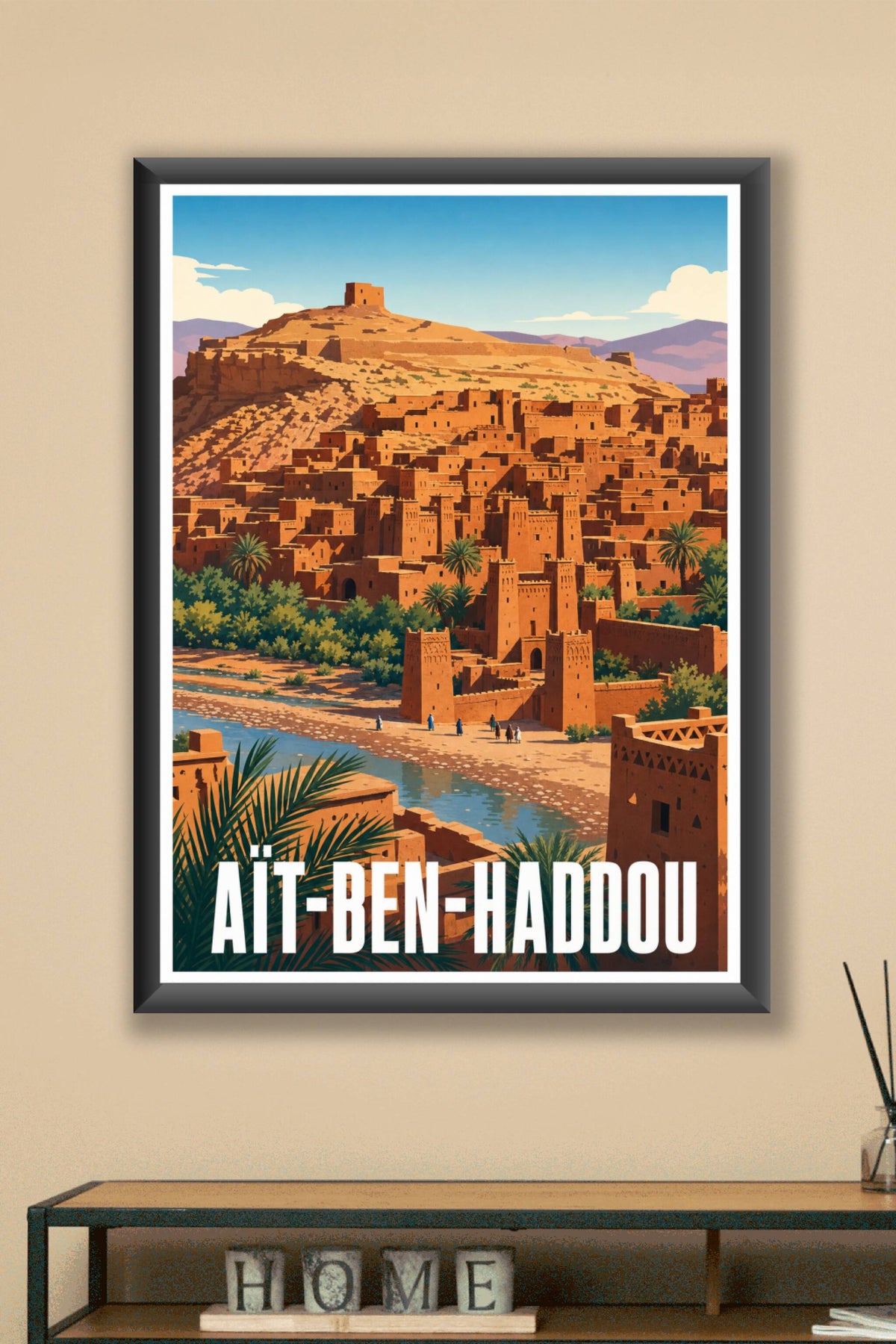 Affiche d'Aït-Ben-Haddou, poster ksar marocain