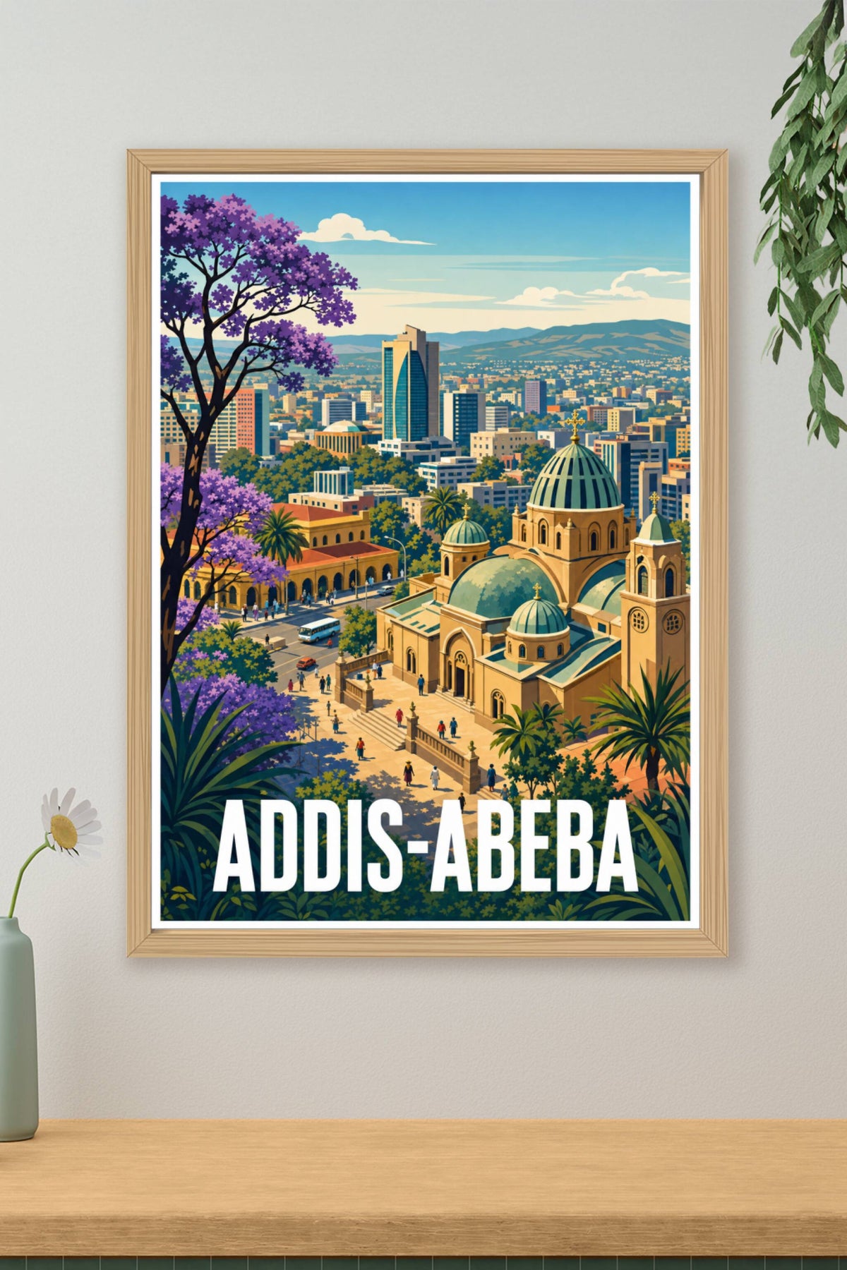 Poster d'Addis-Abeba, poster jacaranda violet