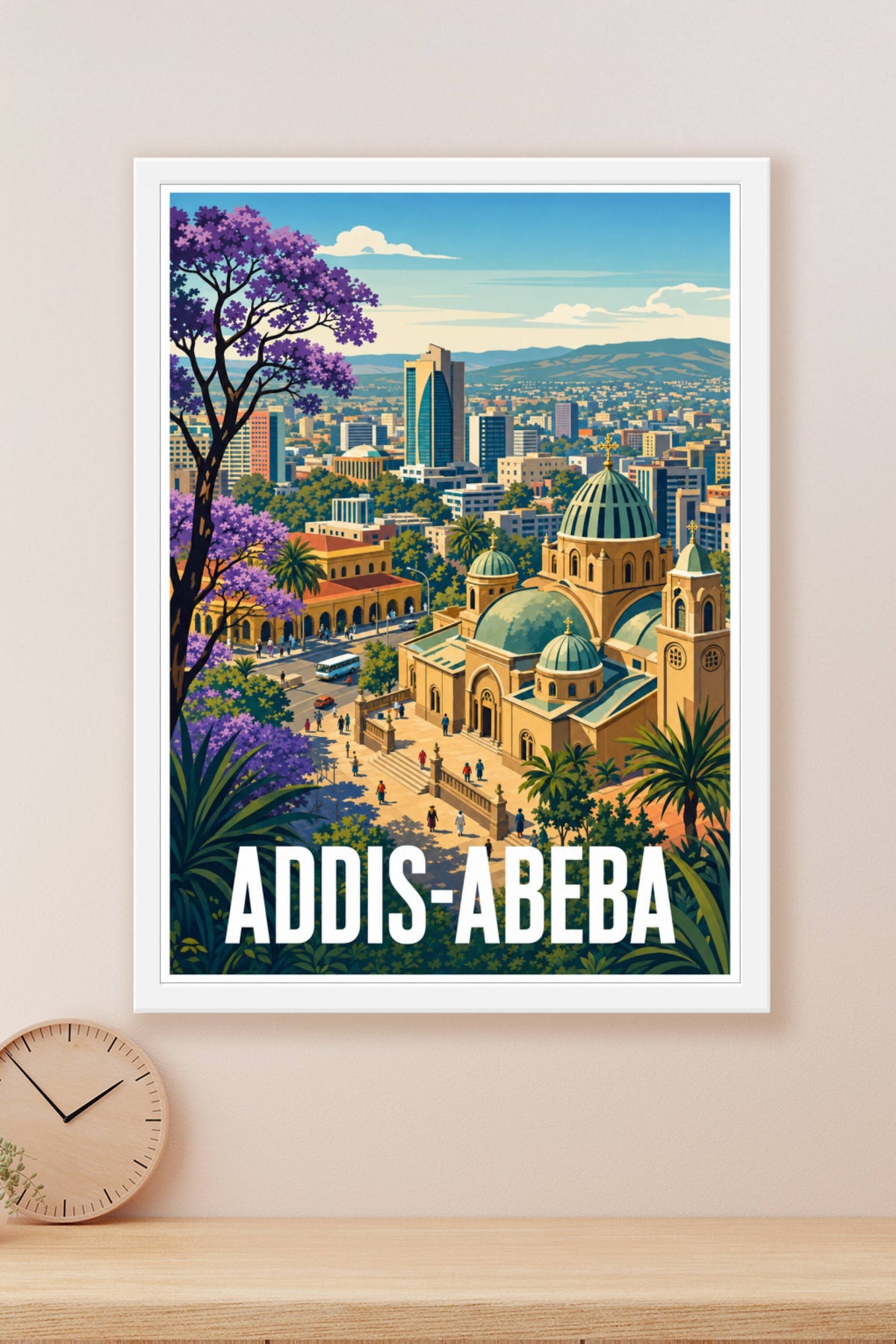 Poster d'Addis-Abeba, poster jacaranda violet