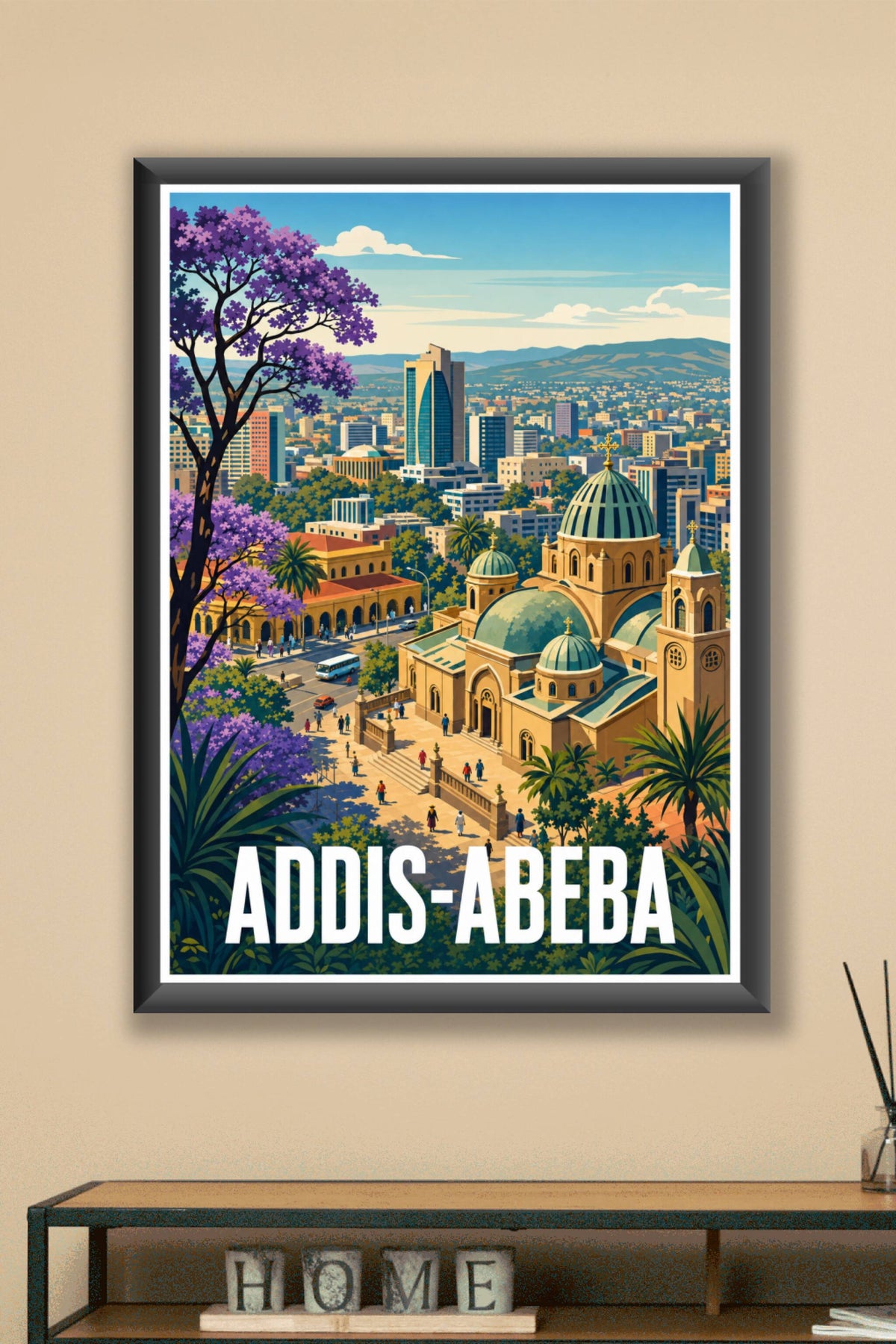 Poster d'Addis-Abeba, poster jacaranda violet