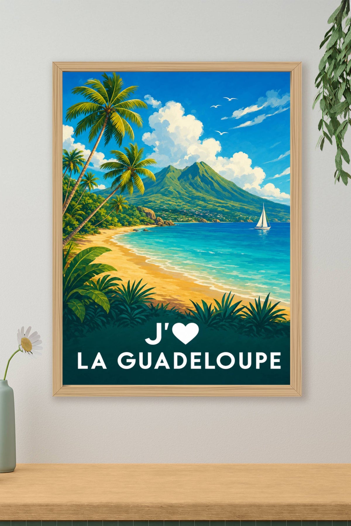 Affiche J'aime la Guadeloupe