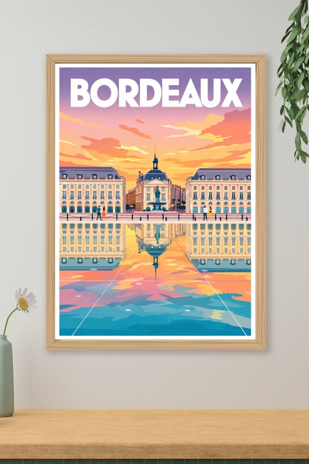 Poster de Bordeaux, Miroir d'eau vintage