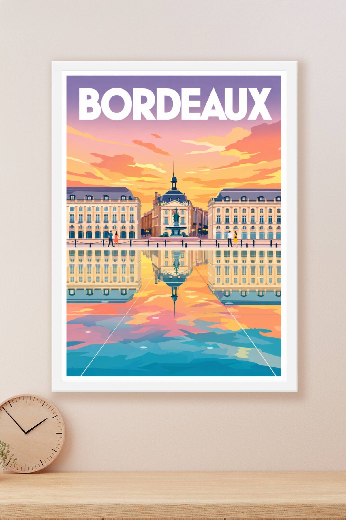 Poster de Bordeaux, Miroir d'eau vintage