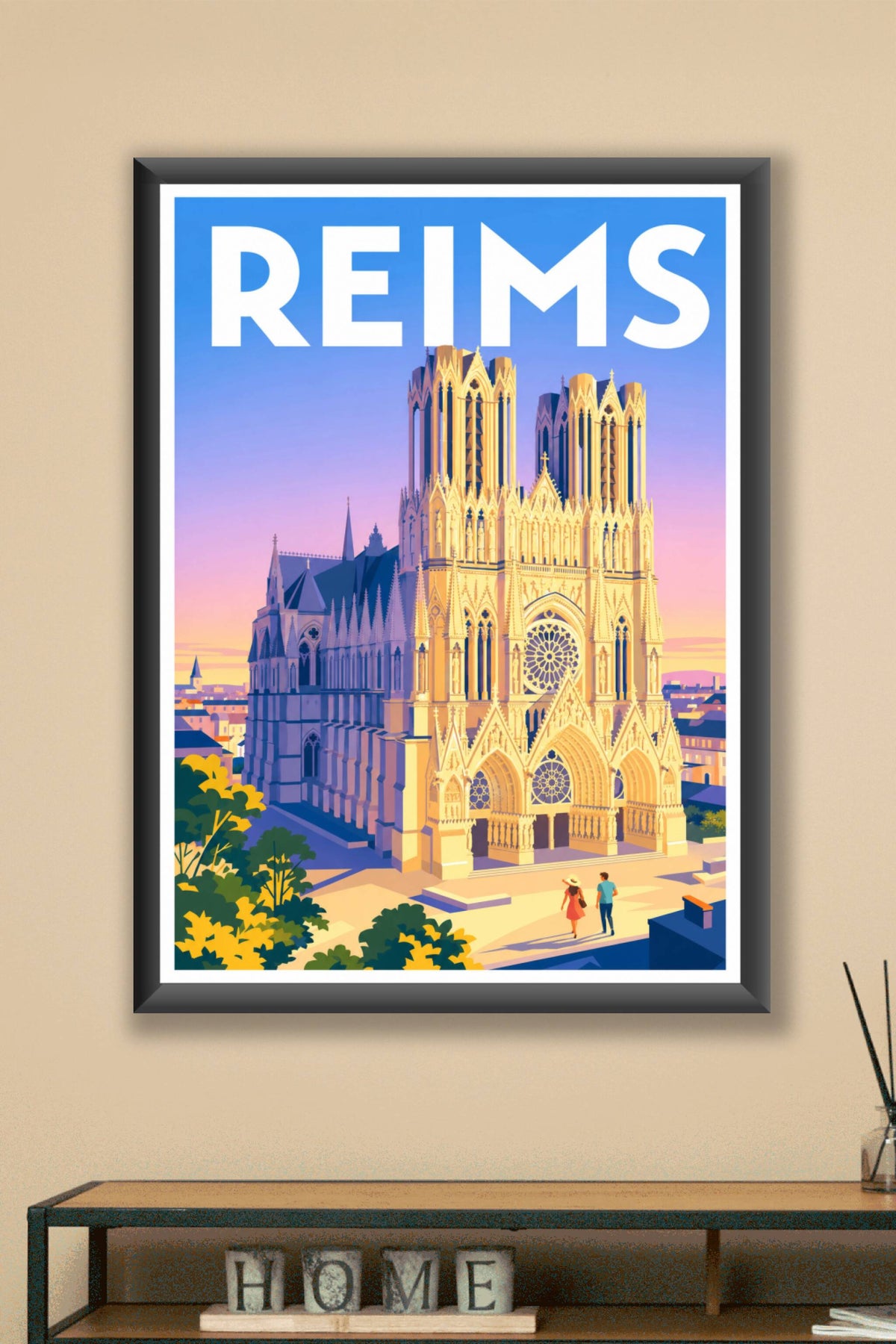 Affiche de Reims, poster de la cathédrale