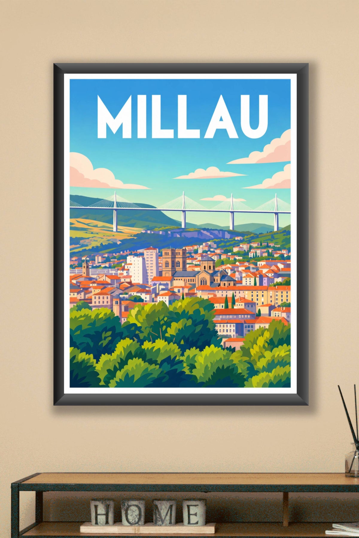 Affiche de Millau, poster du viaduc