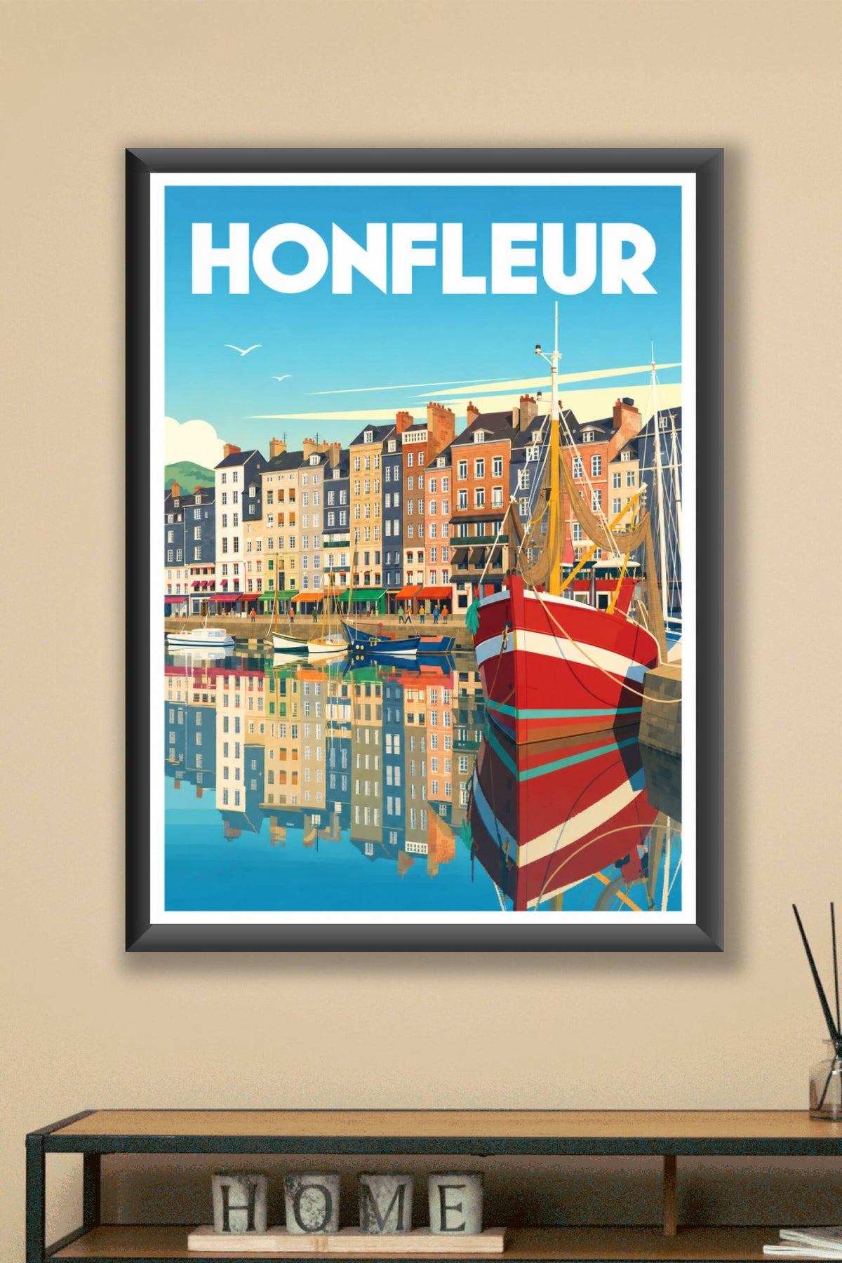 Affiche de Honfleur, poster Vieux Bassin