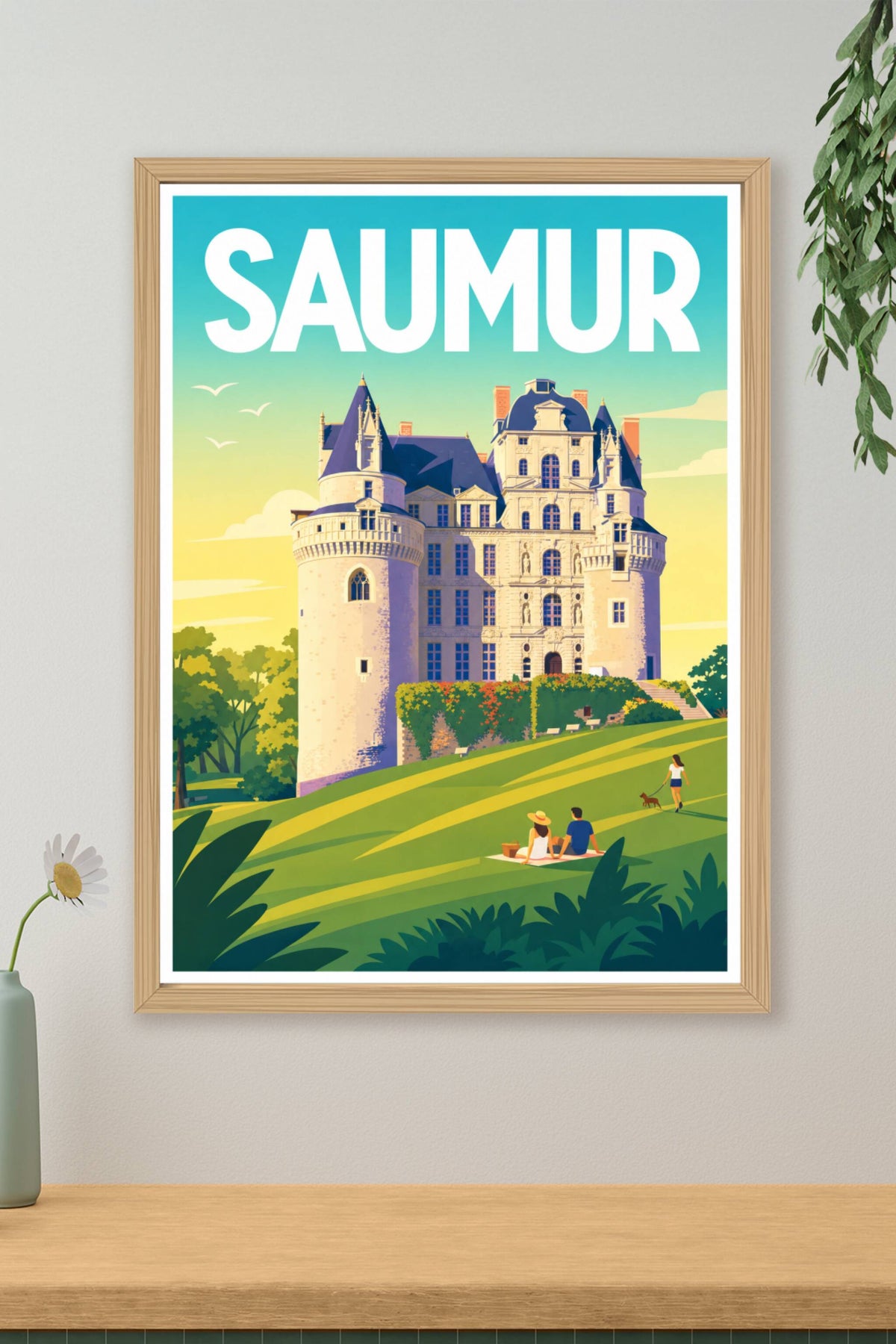 Affiche de Saumur, poster château de la Loire