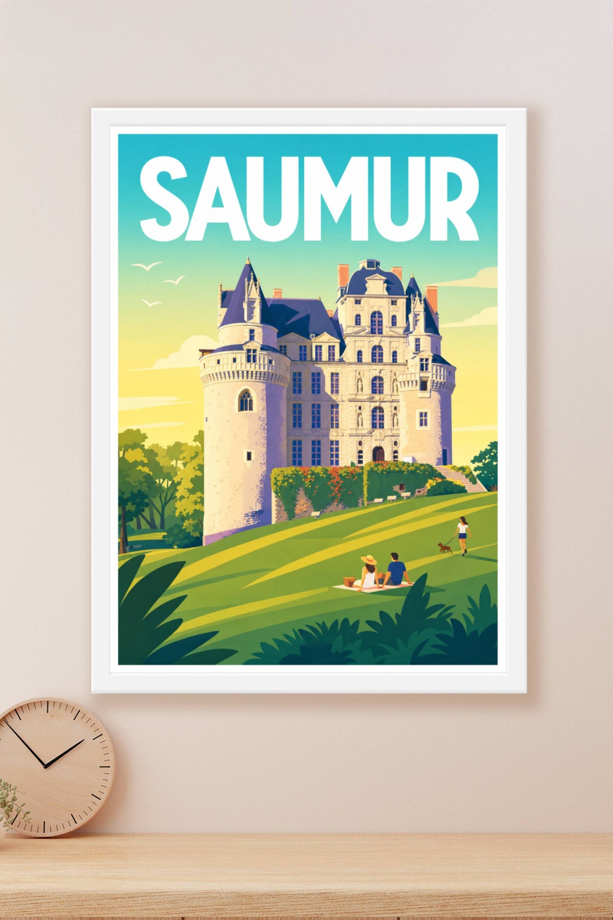 Affiche de Saumur, poster château de la Loire