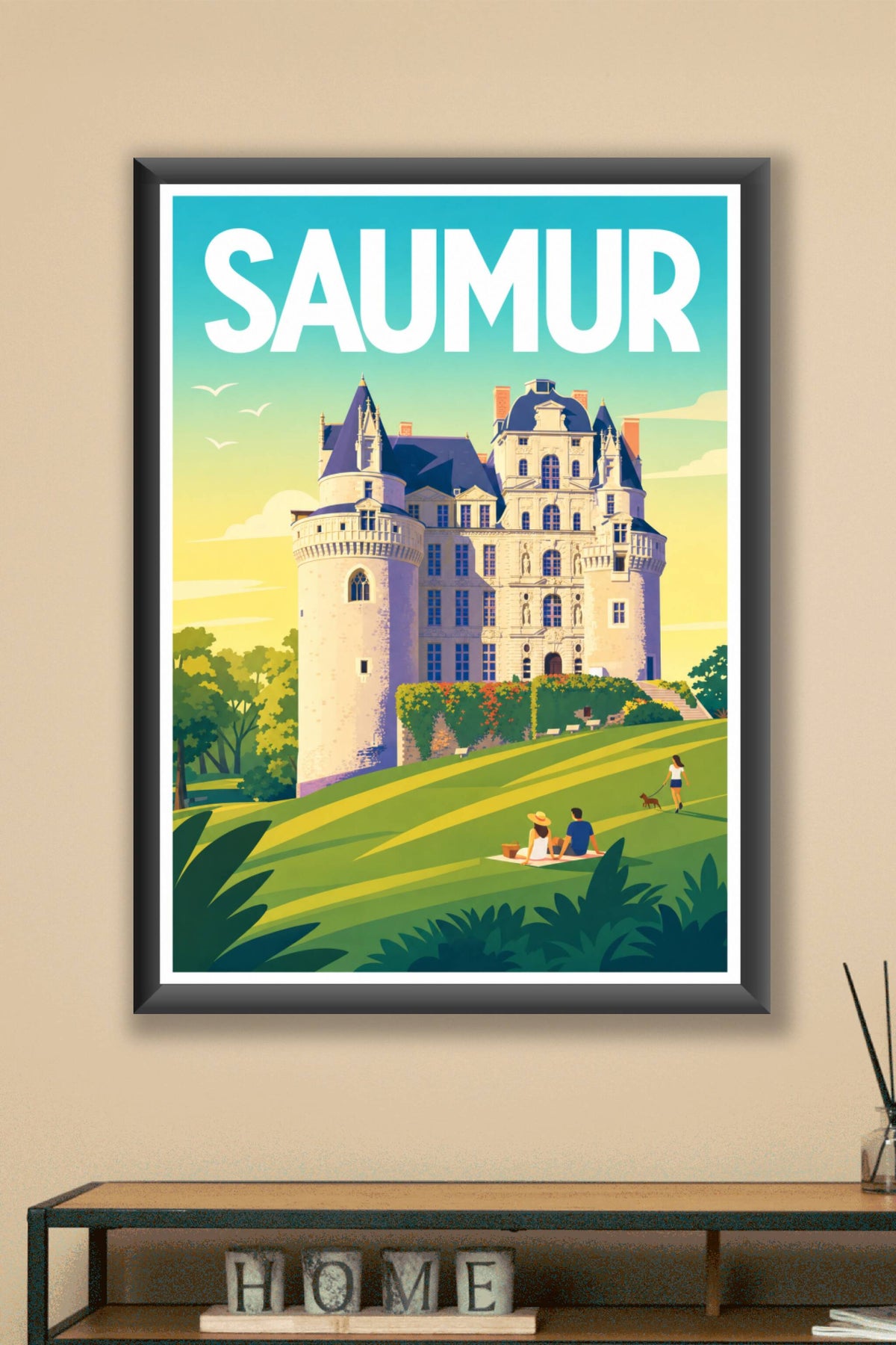 Affiche de Saumur, poster château de la Loire