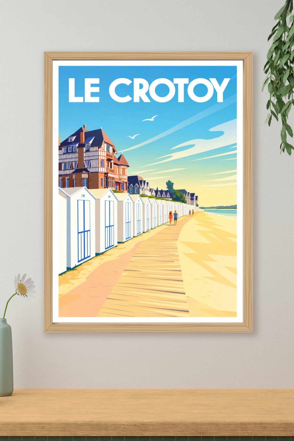 Affiche du Crotoy, poster cabines de plage
