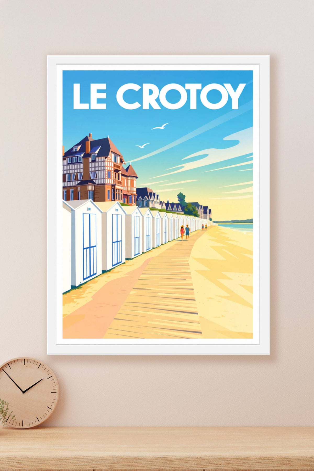 Affiche du Crotoy, poster cabines de plage