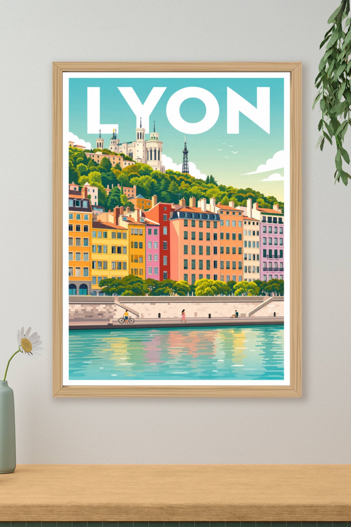 Affiche de Lyon, poster Basilique de Fourvière