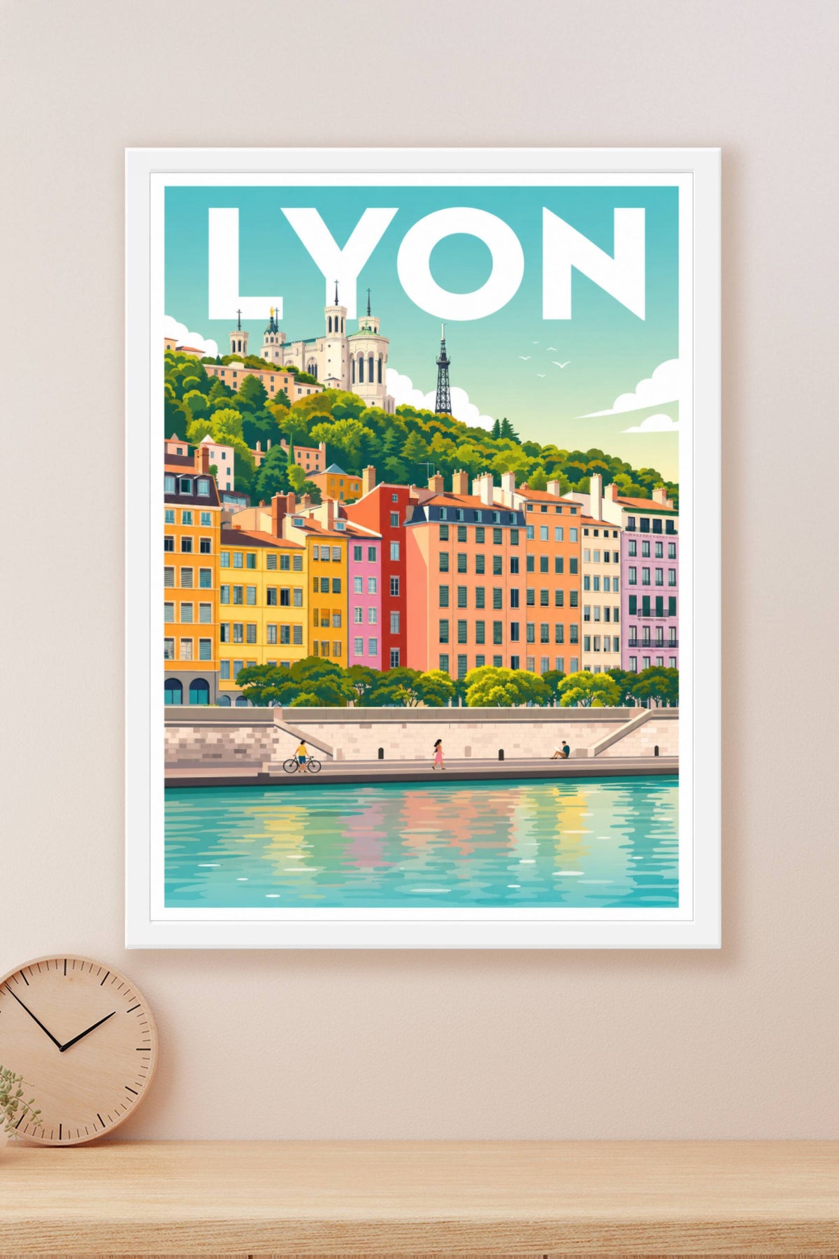 Affiche de Lyon, poster Basilique de Fourvière