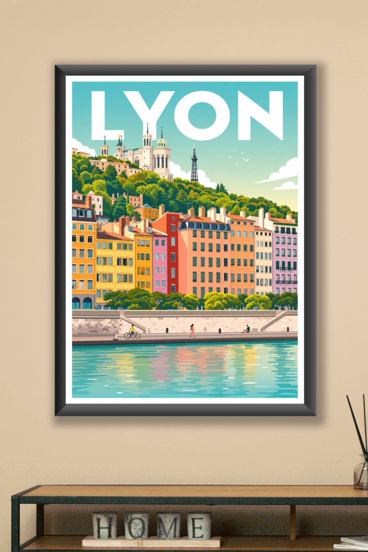 Affiche de Lyon, poster Basilique de Fourvière