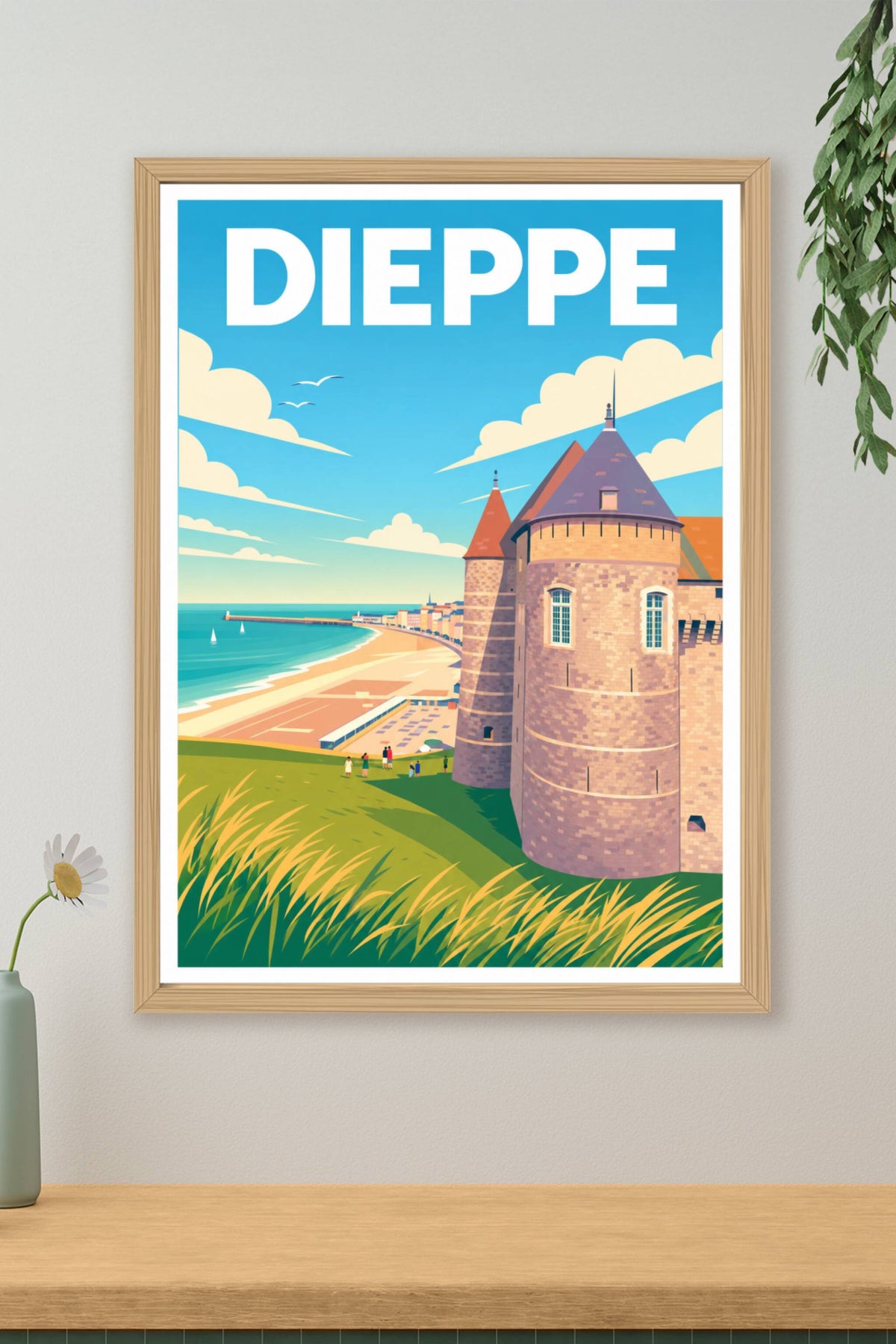 Affiche de Dieppe, poster du château médiéval