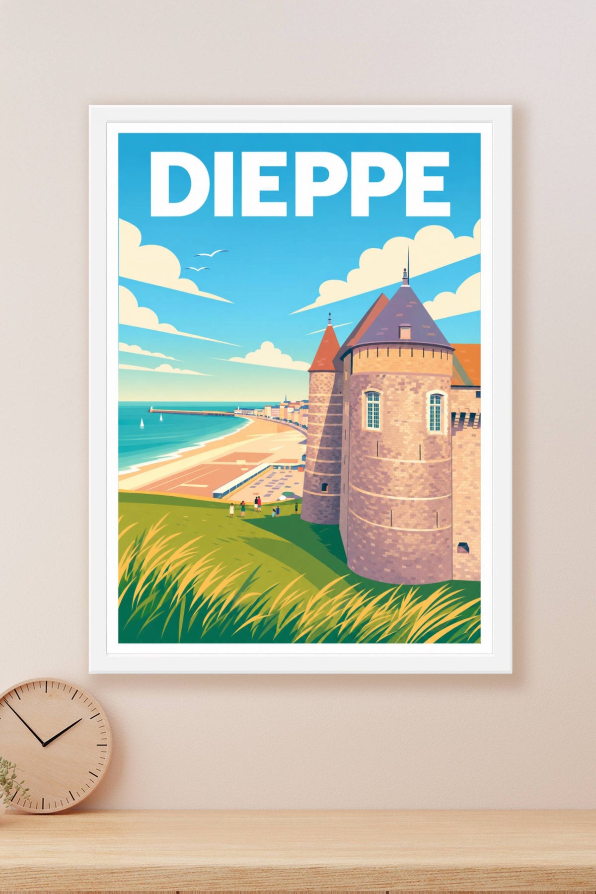 Affiche de Dieppe, poster du château médiéval