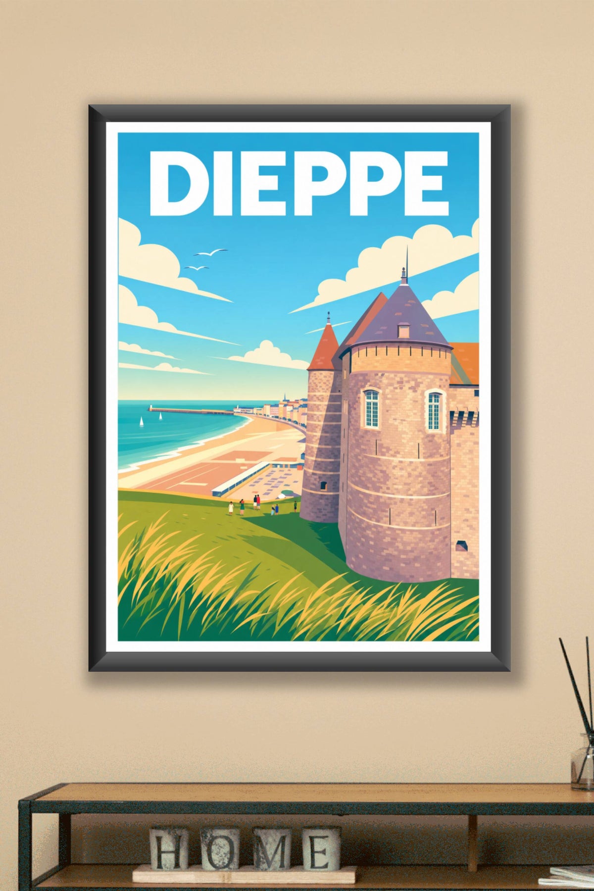 Affiche de Dieppe, poster du château médiéval