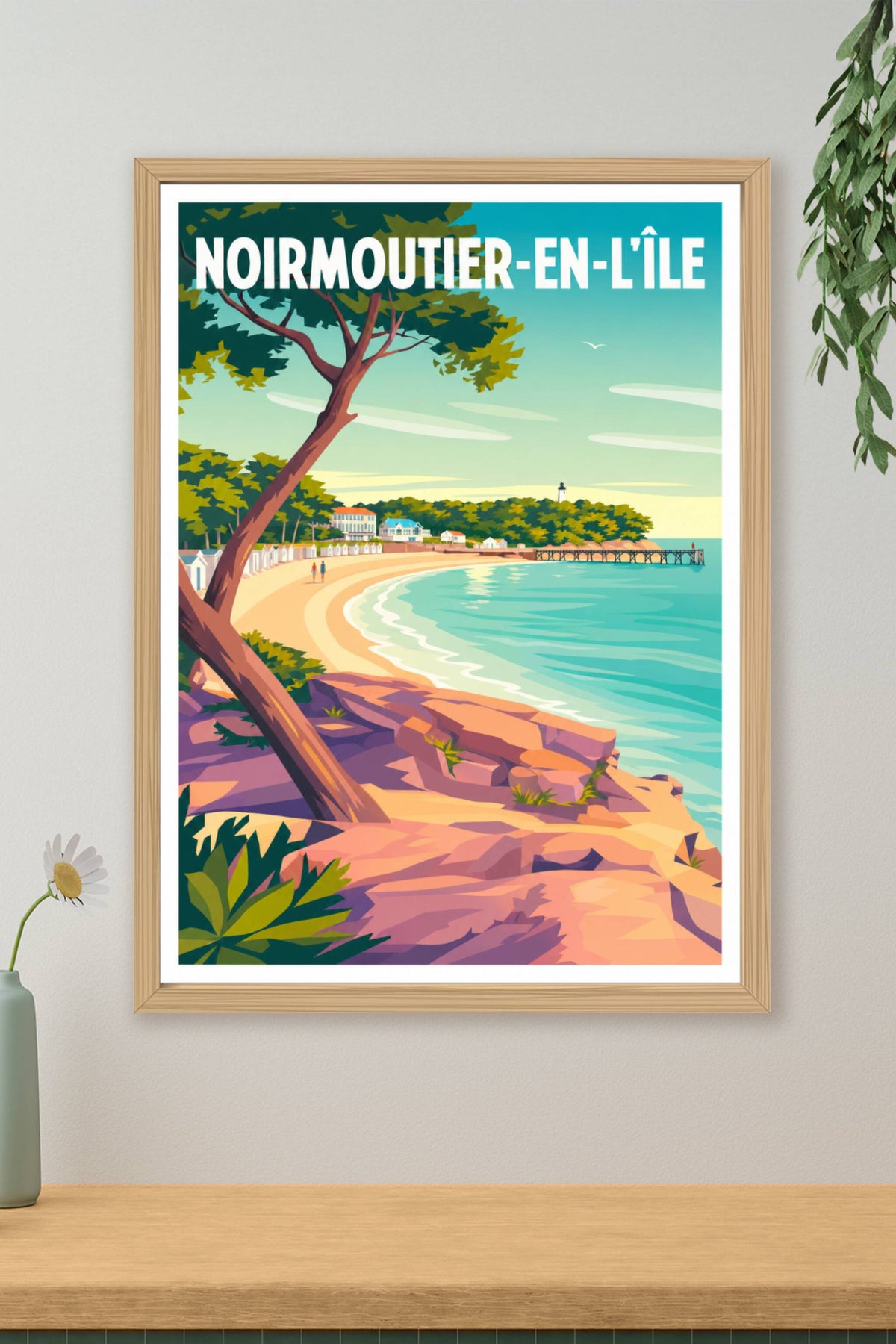 Affiche de Noirmoutier-en-l'Île, poster plage des Dames
