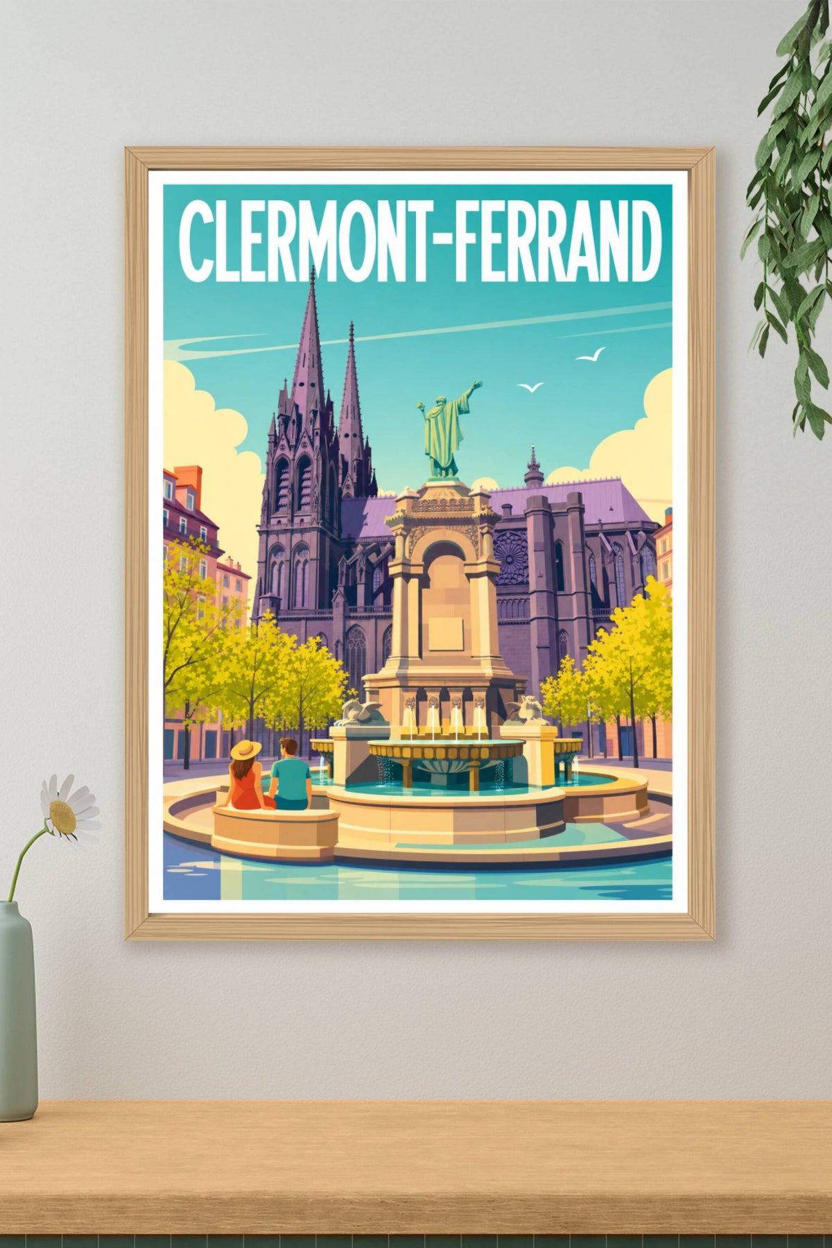 Affiche de Clermont-Ferrand, poster place de la Victoire