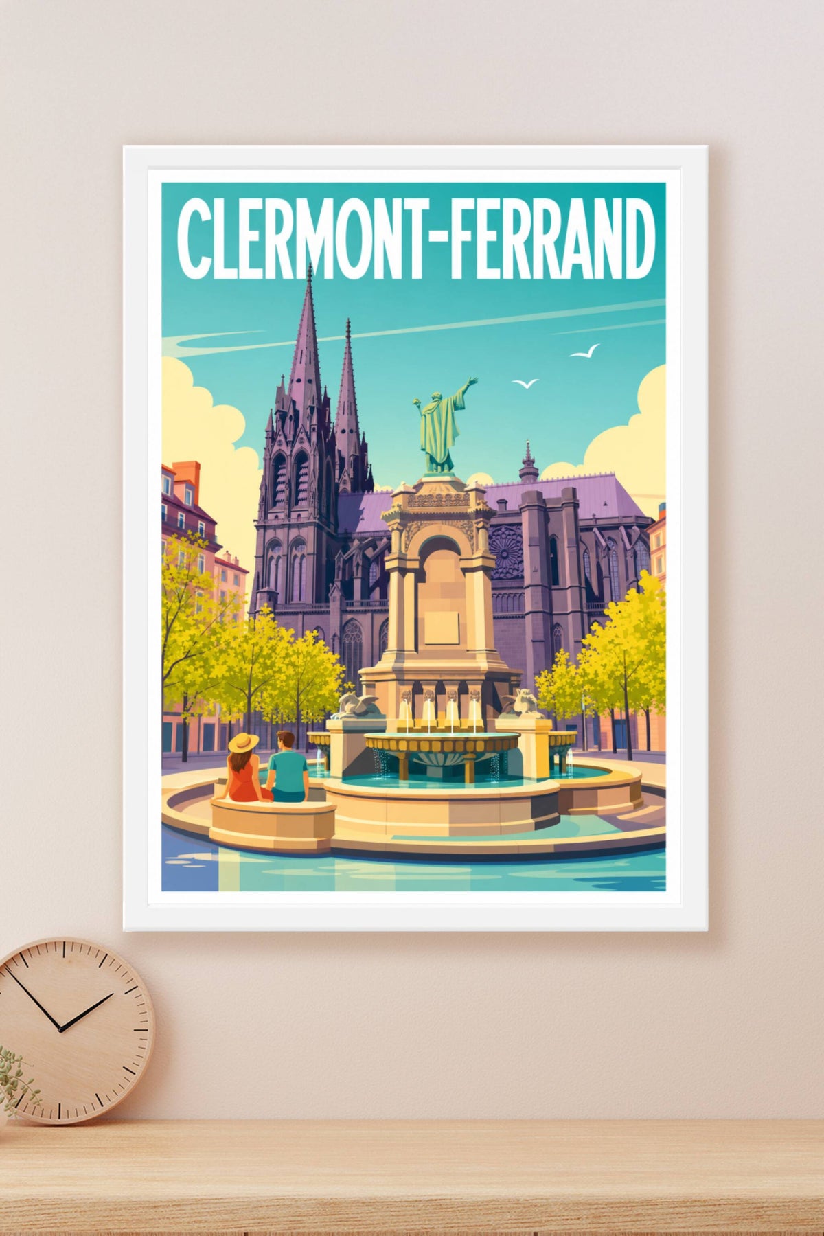 Affiche de Clermont-Ferrand, poster place de la Victoire