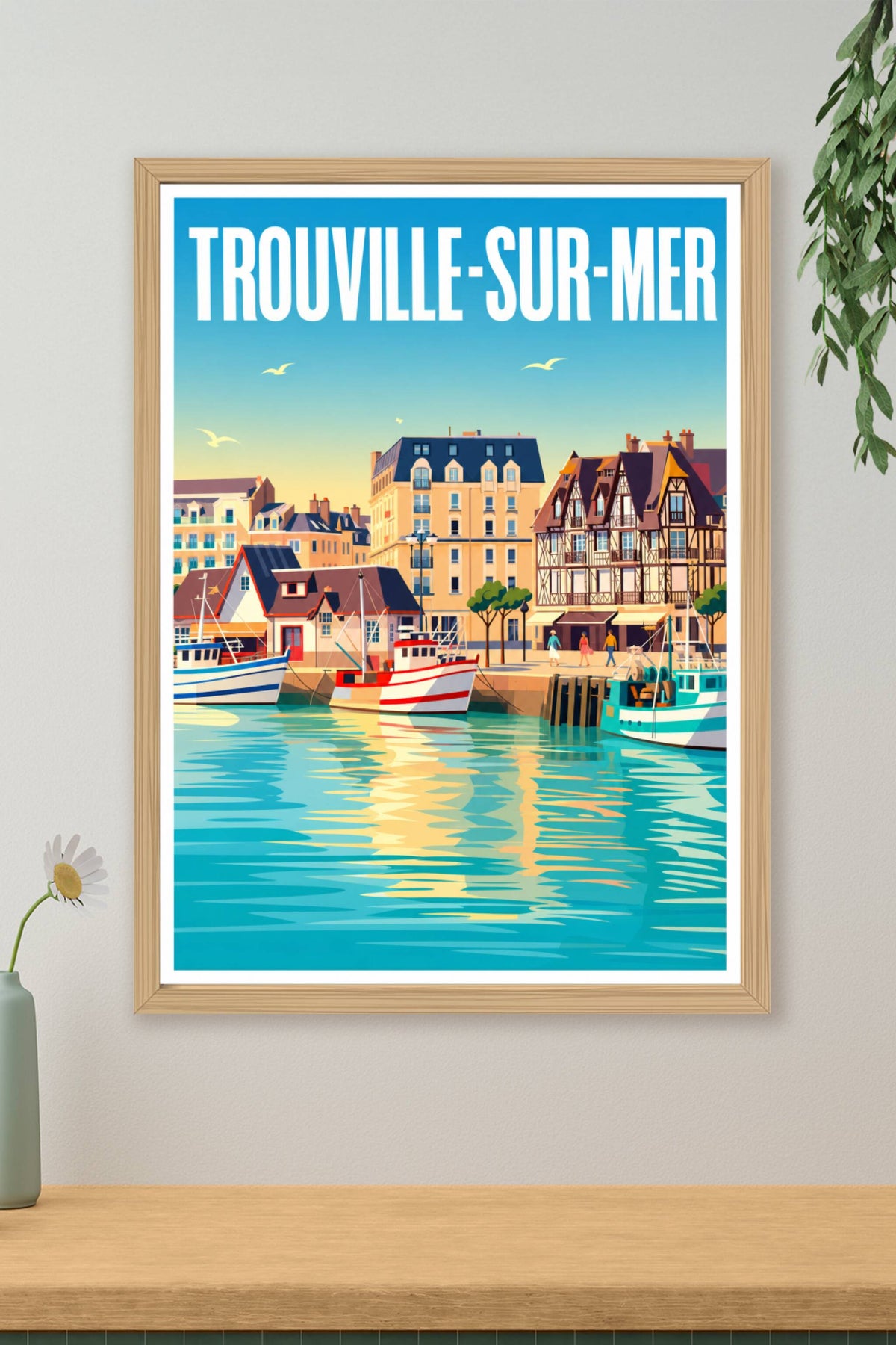 Affiche de Trouville-sur-Mer, poster à colombages